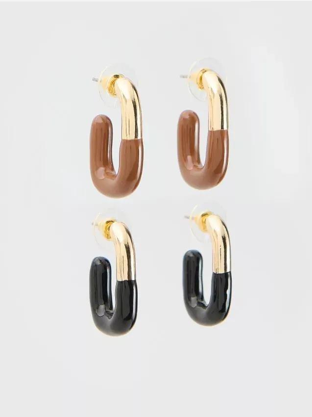 Multicolour Set Of 2 Pairs Of Earrings, Multicolor, large image number 0