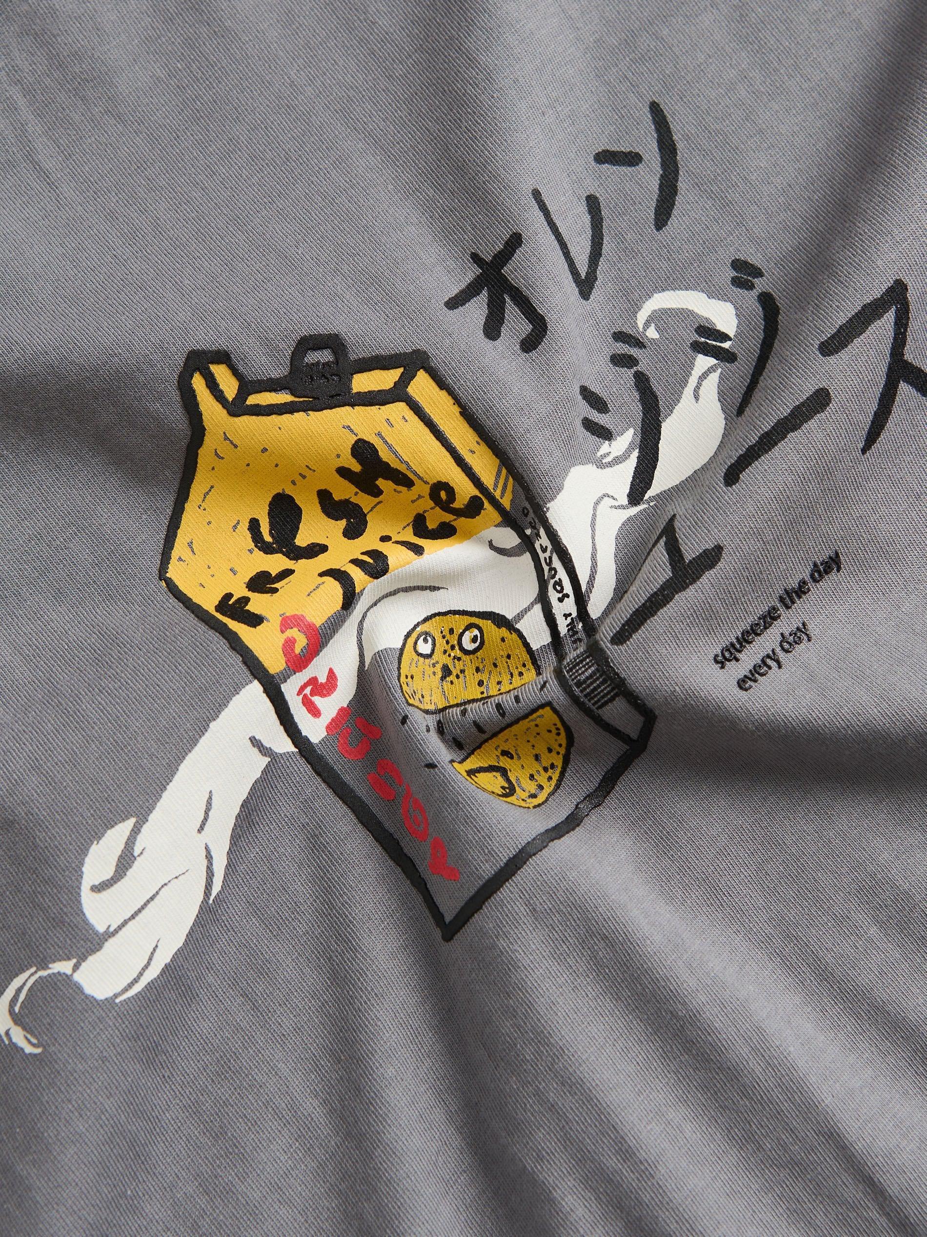 Grey Long Sleeve T-Shirt With Print, , large image number 4