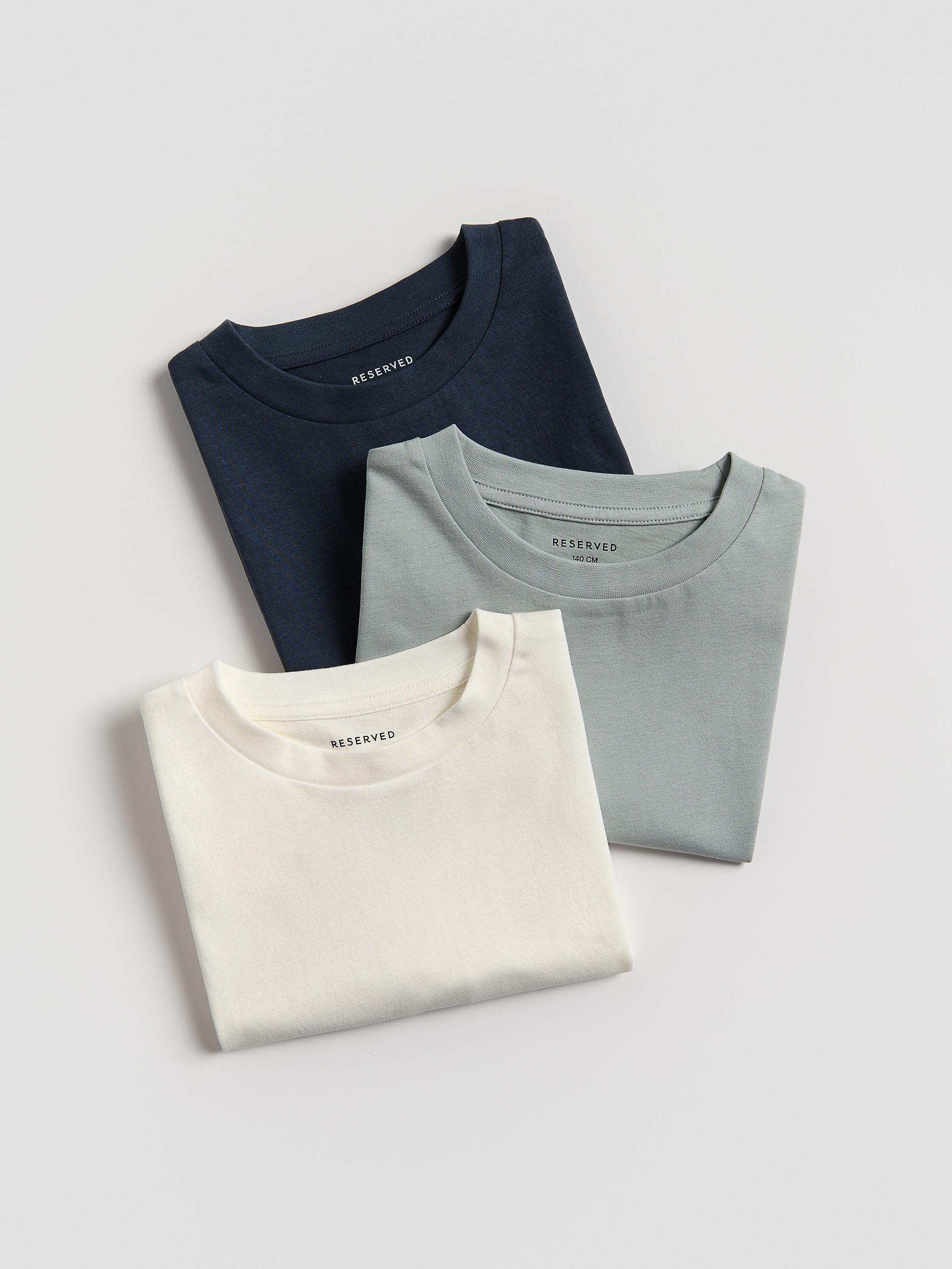 Cream Cotton T-Shirt 3 Pack, Ivory, medium