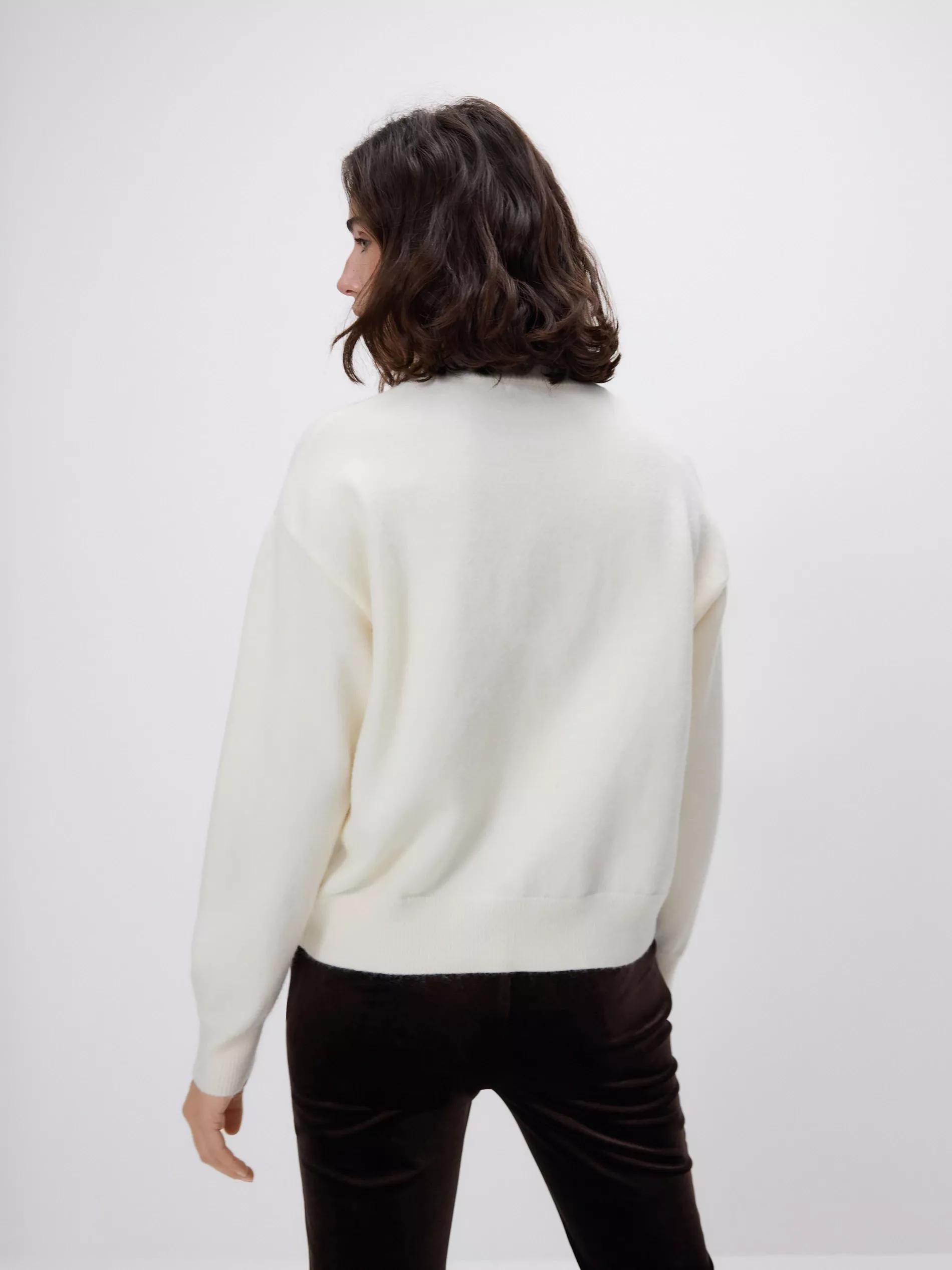 Beige Sweater With Decorative Appliqu&oslash;&pound;&Acirc;&copy;S, Ivory, large image number 3