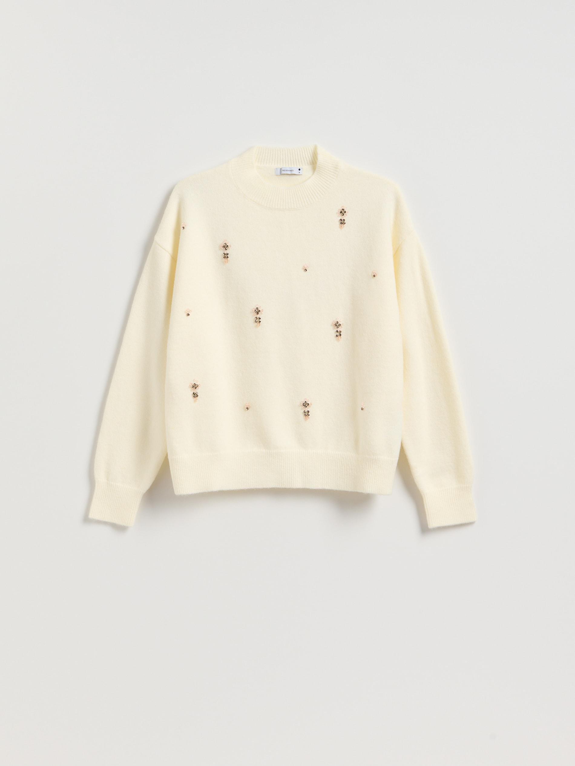 Beige Sweater With Decorative Appliqu&oslash;&pound;&Acirc;&copy;S, Ivory, large image number 4