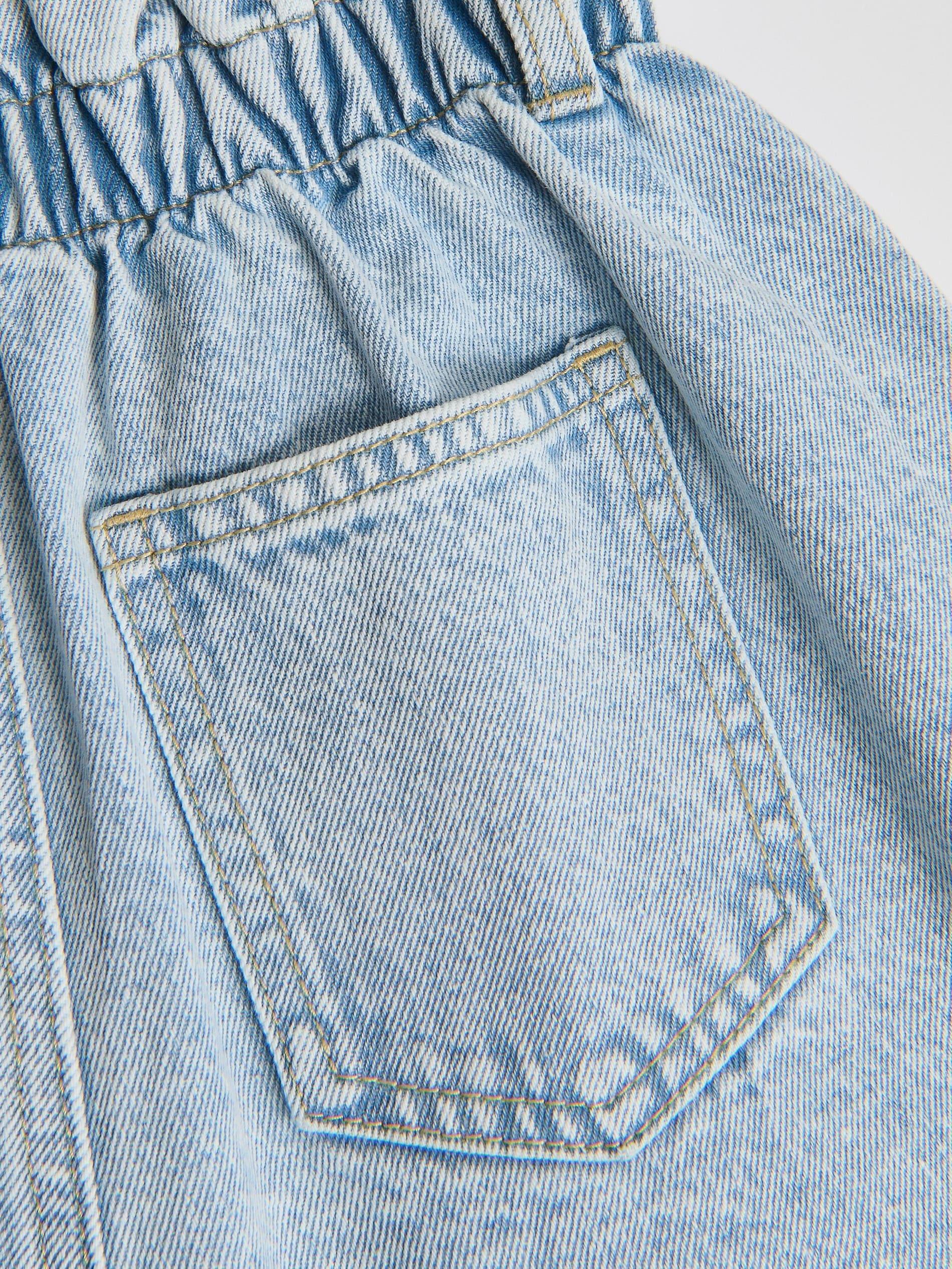 Blue Embroidered Denim Shorts, Blue, large image number 2