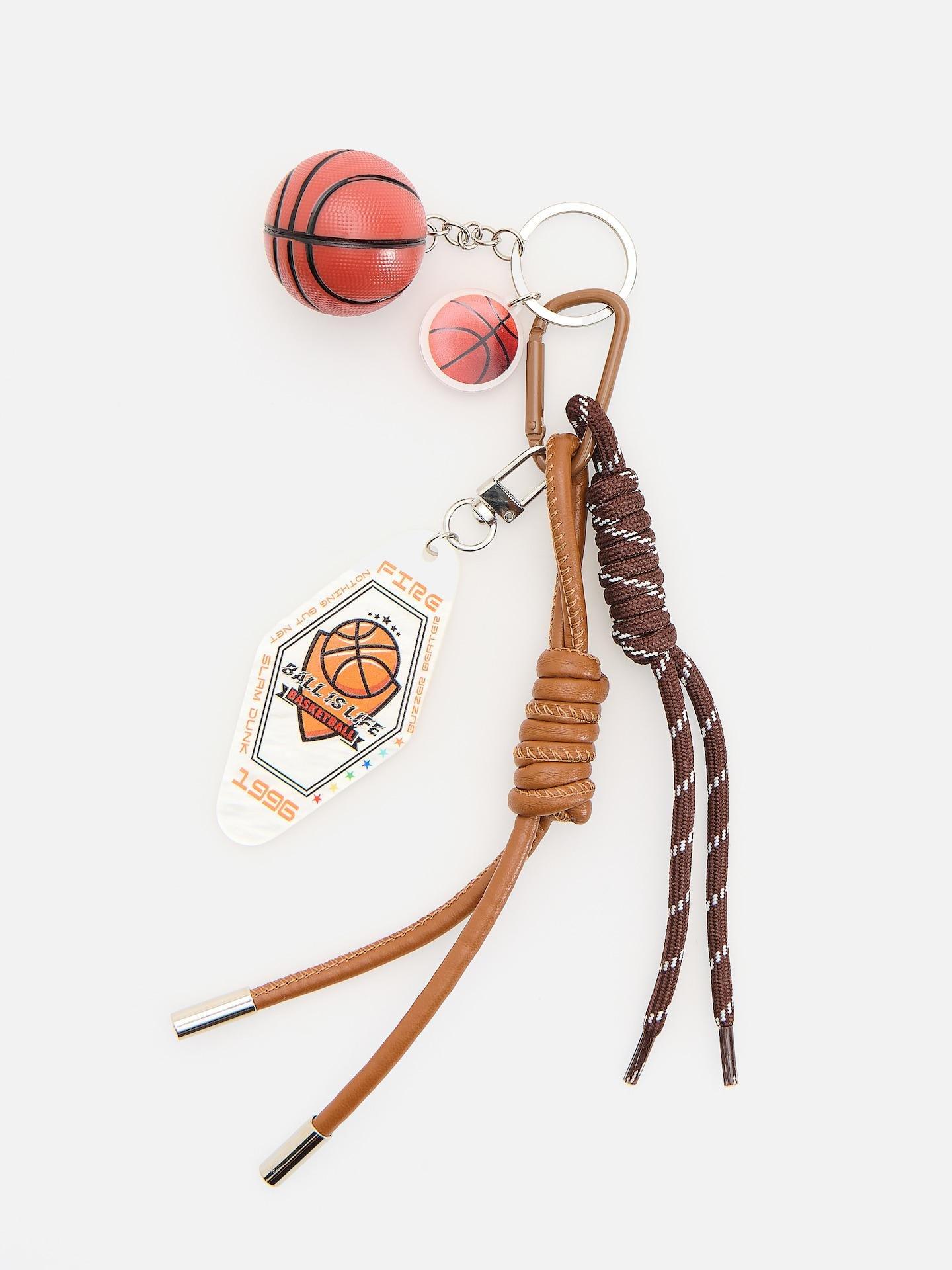 Brown Key Chain With Pendants, Brown, medium