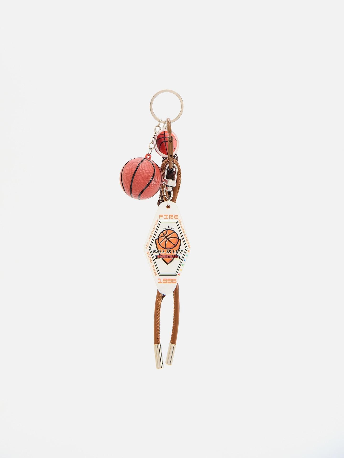 Brown Key Chain With Pendants, Brown, medium