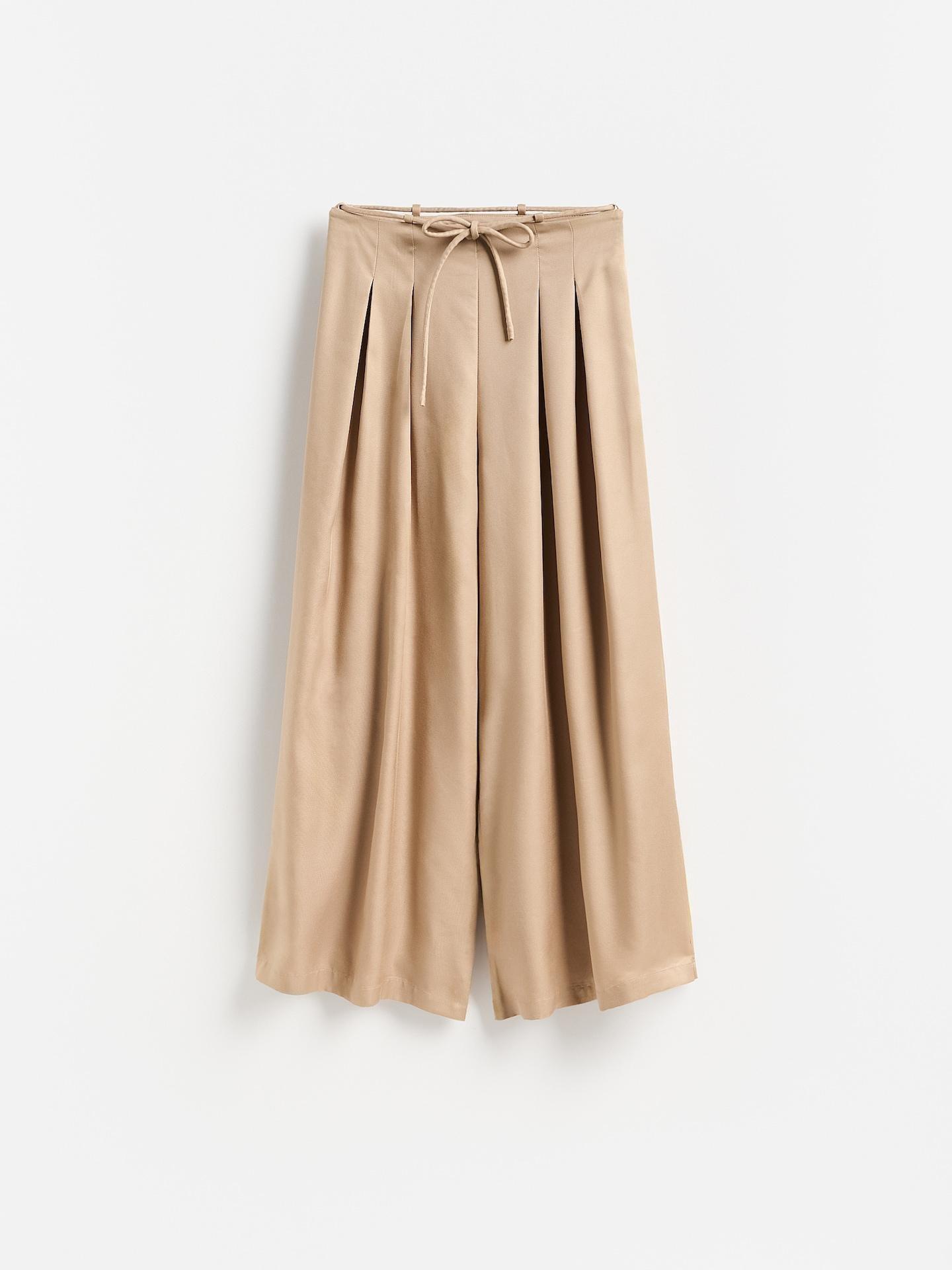 Beige Wide Trousers With Lyocell, Beige, large image number 4