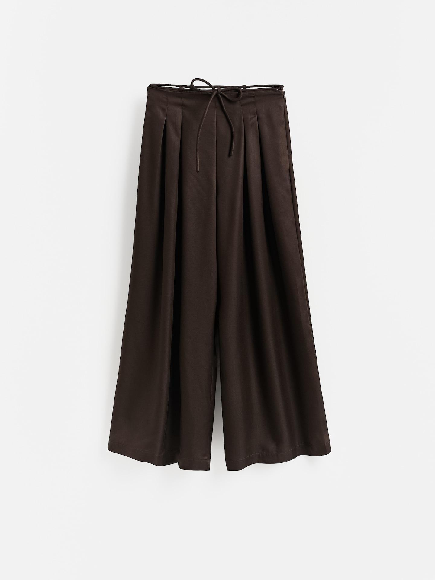 Brown Wide Trousers With Lyocell, Brown, medium