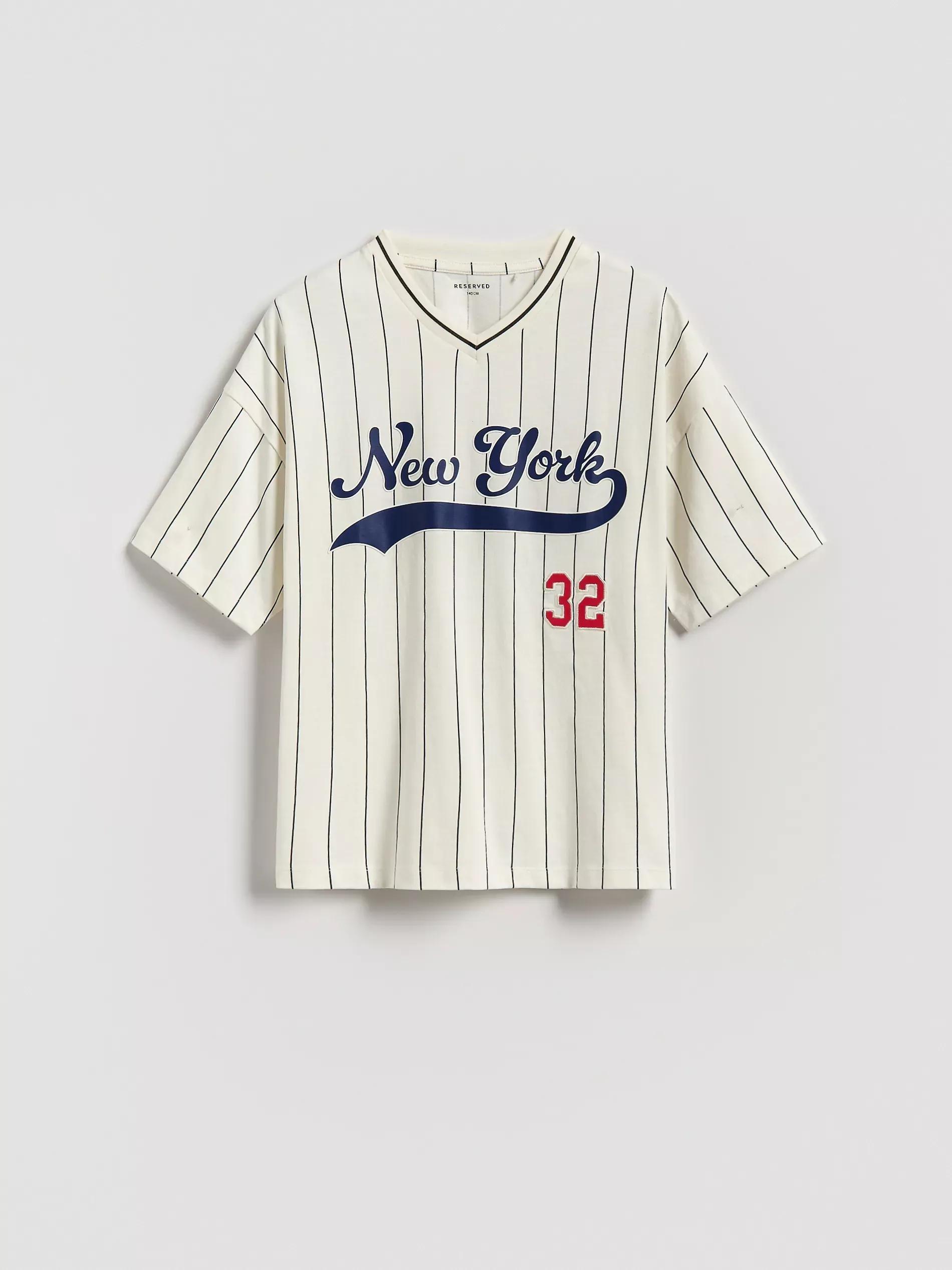 CREAM T-shirt with print, Ivory, medium