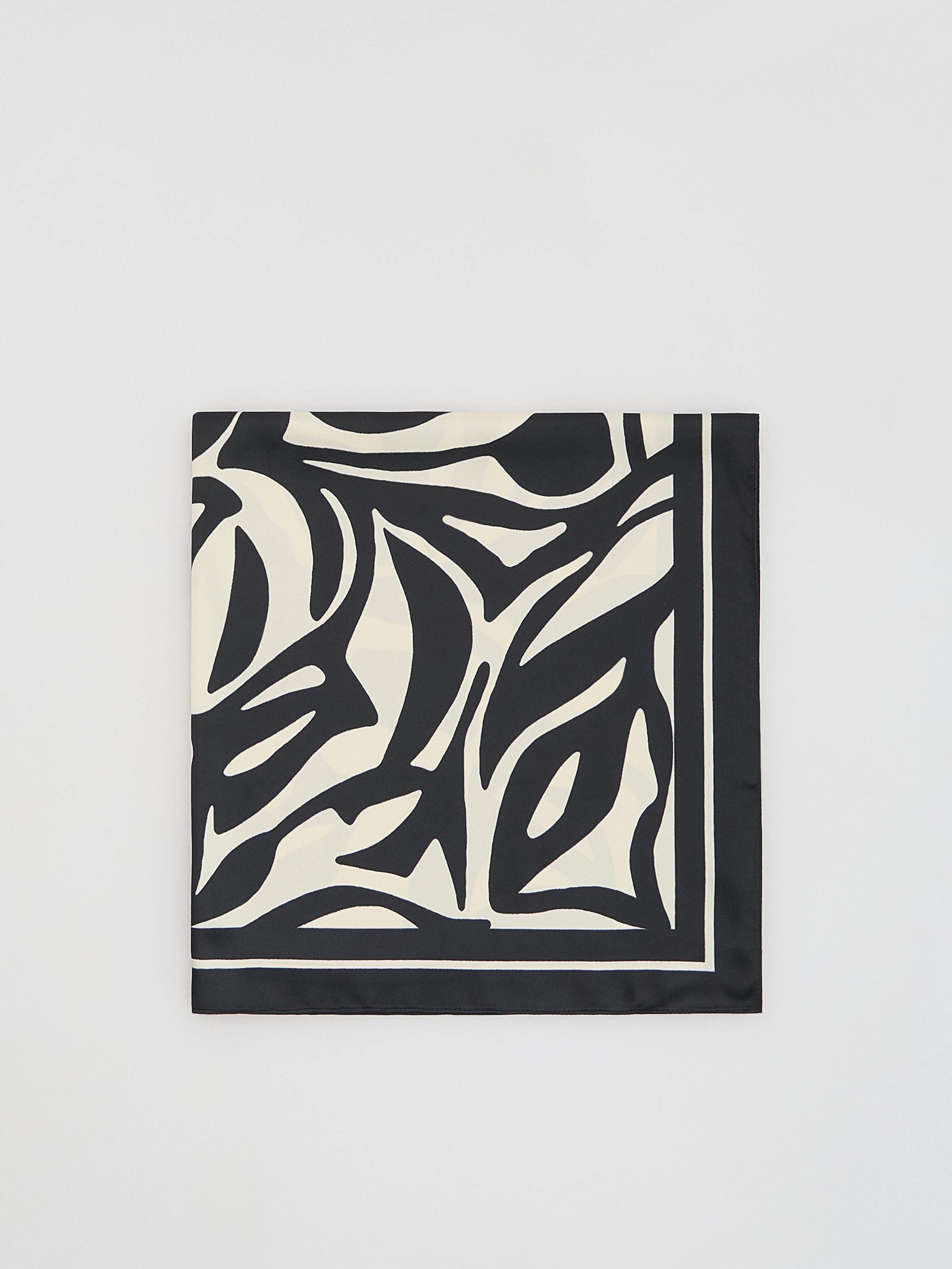 Black Patterned Neckerchief, Black, medium