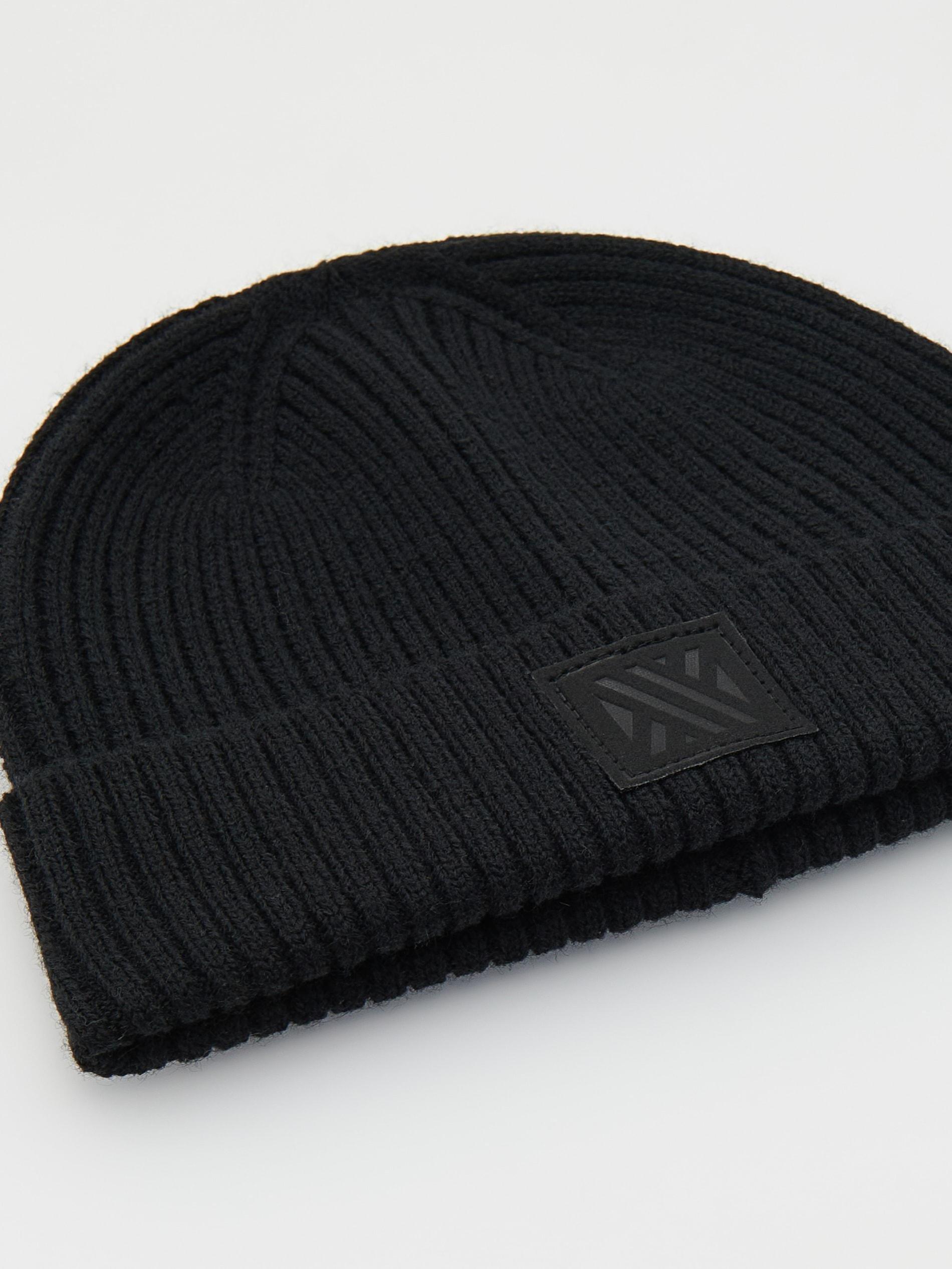 Black Cap With Emblem, Black, large image number 1