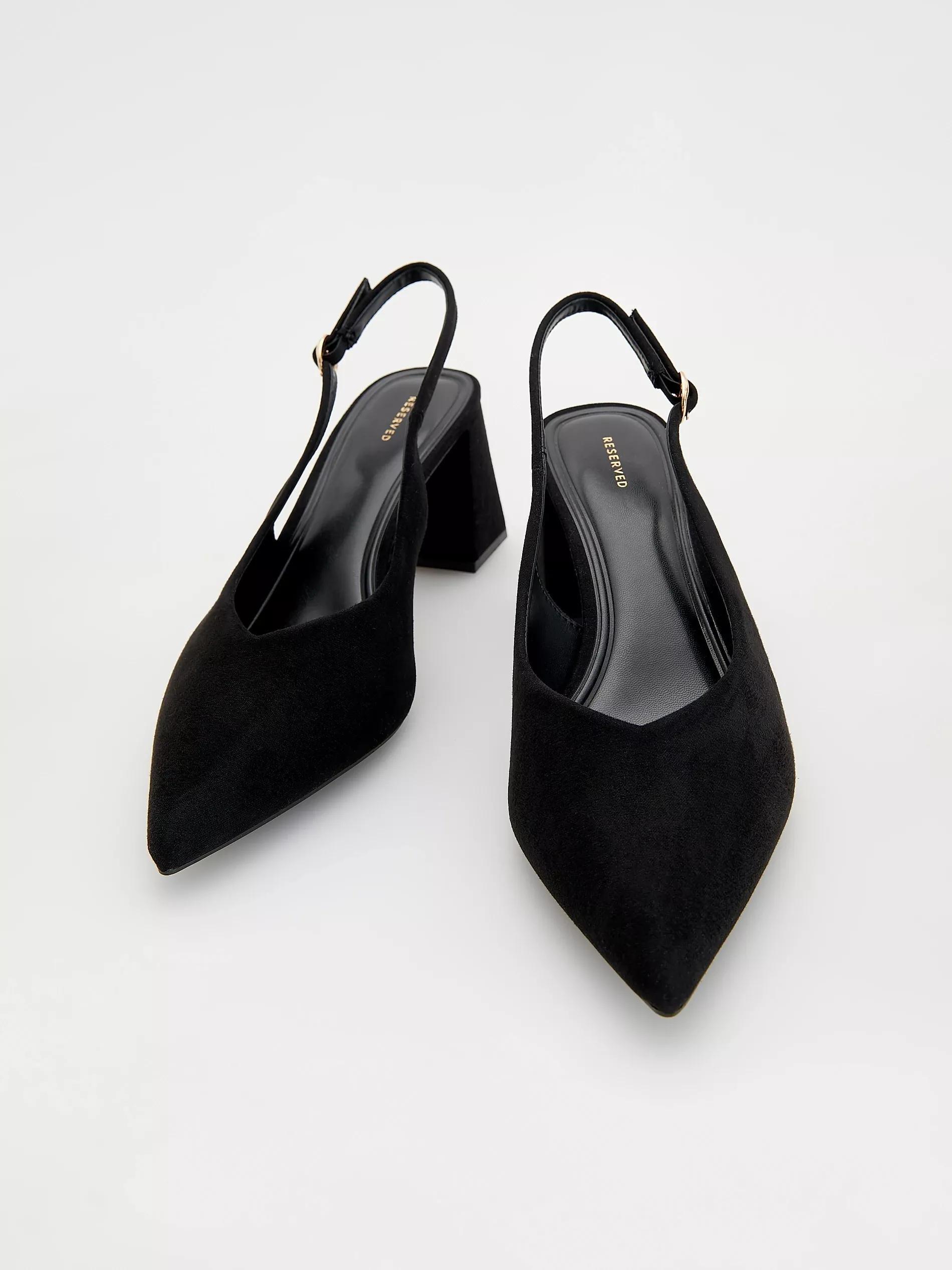 Black Pumps With Open Heel, , large image number 1