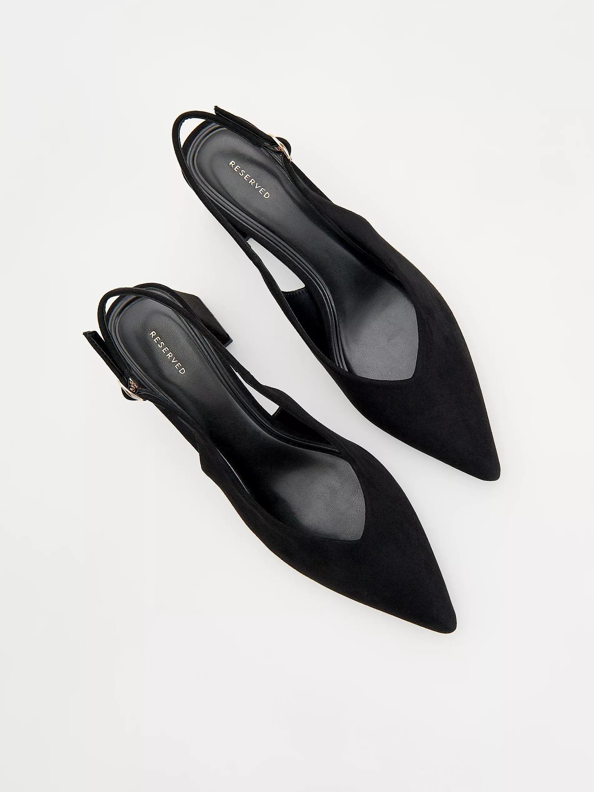 Black Pumps With Open Heel, , large image number 2
