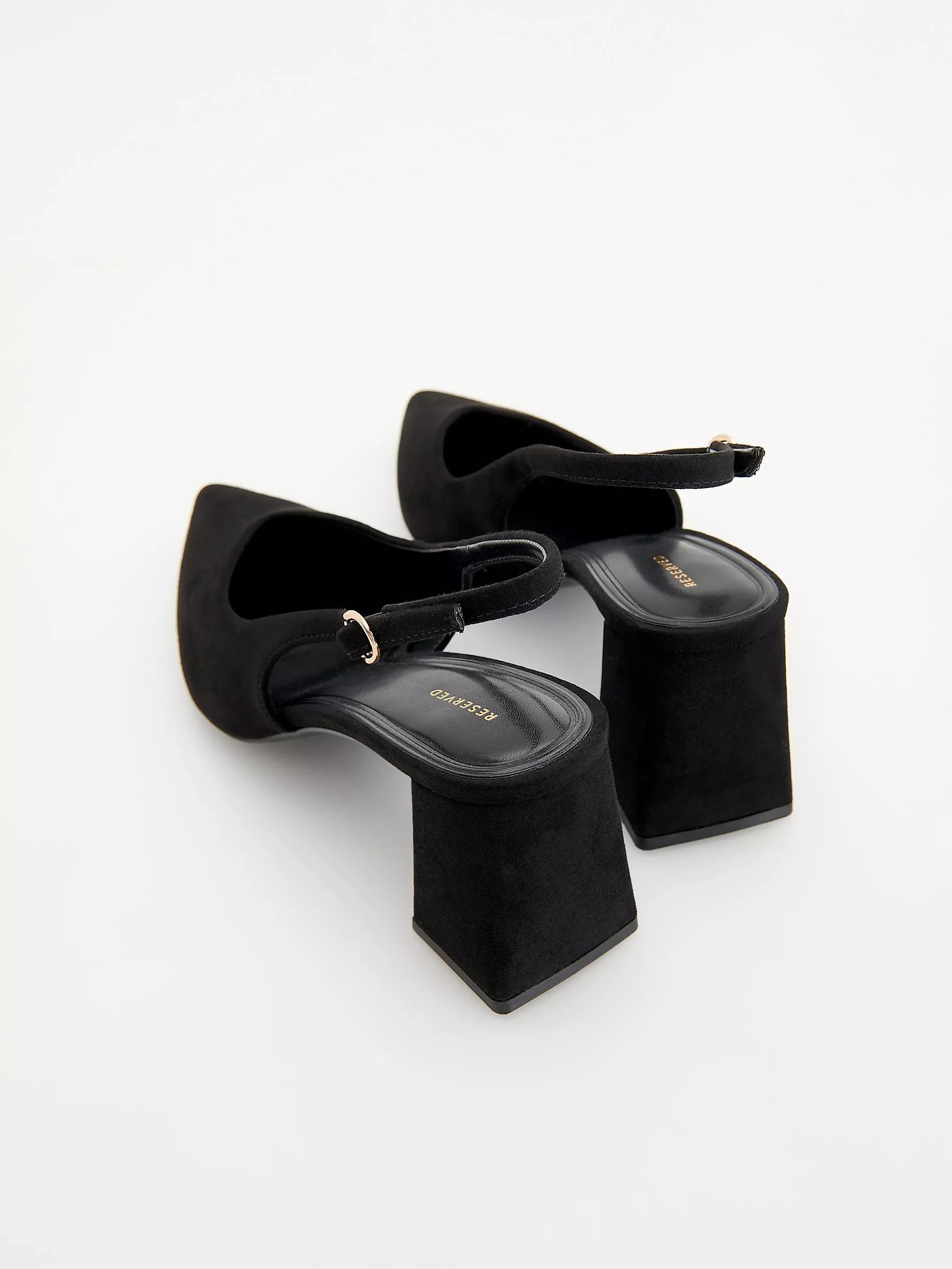 Black Pumps With Open Heel, , large image number 3