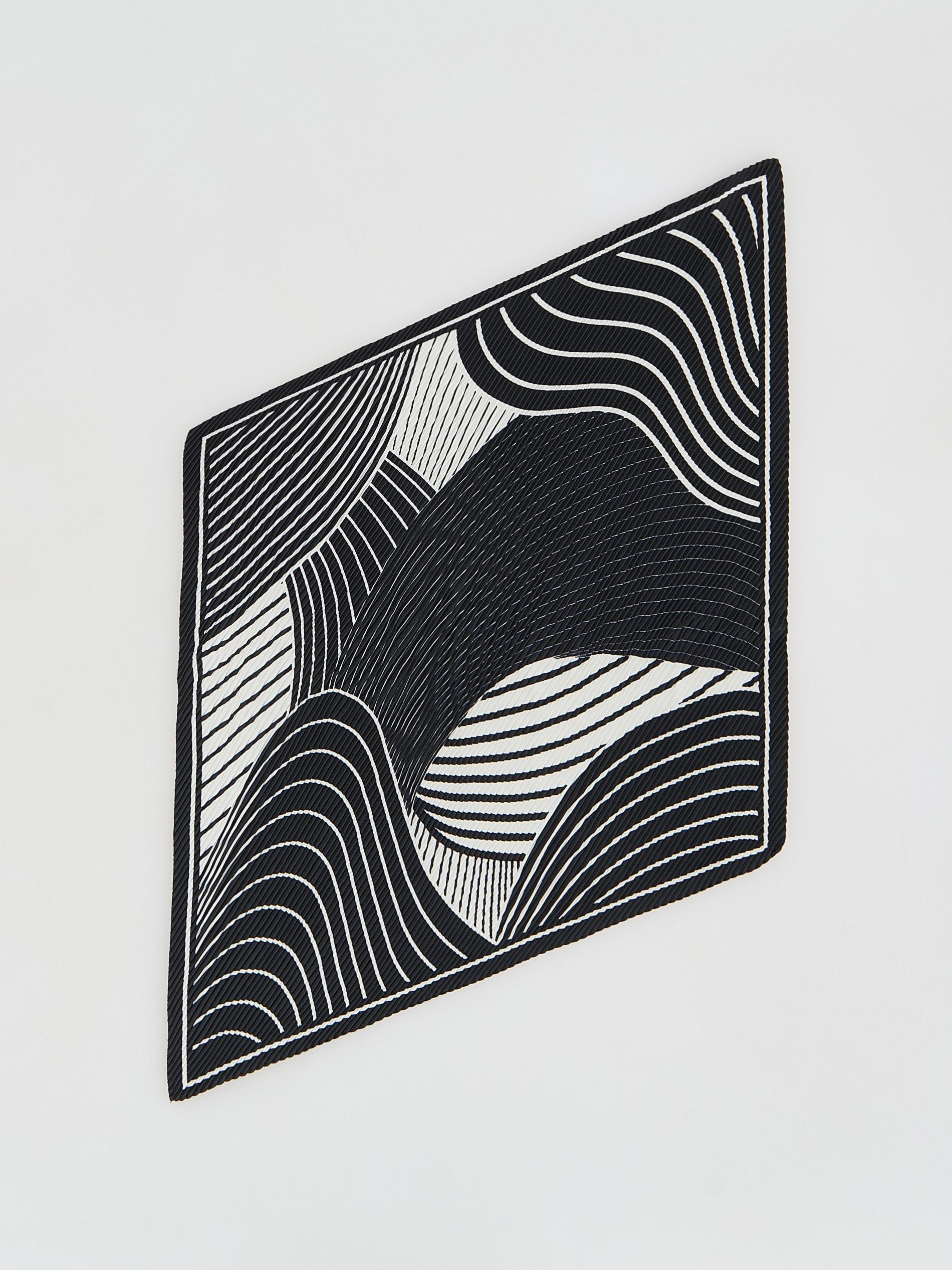 Black Pleated Scarf, Black, large image number 2