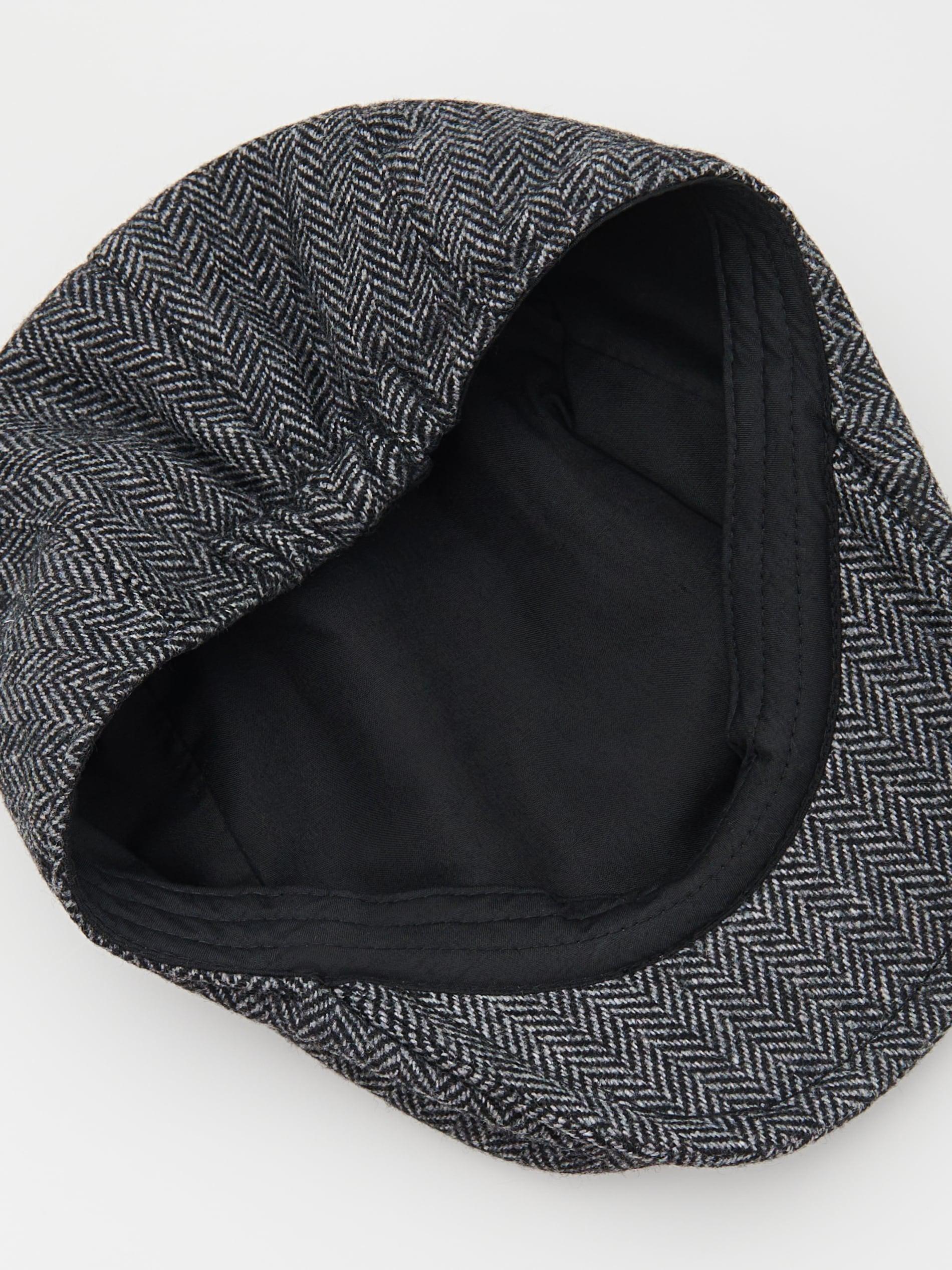 Grey Wool Blend Flat Cap, , large image number 2