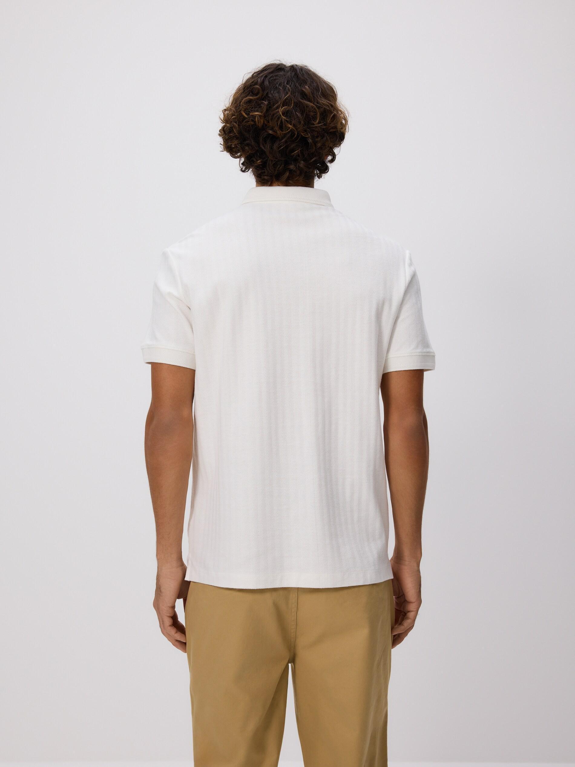 CREAM Regular fit structural polo shirt, Ivory, large image number 3