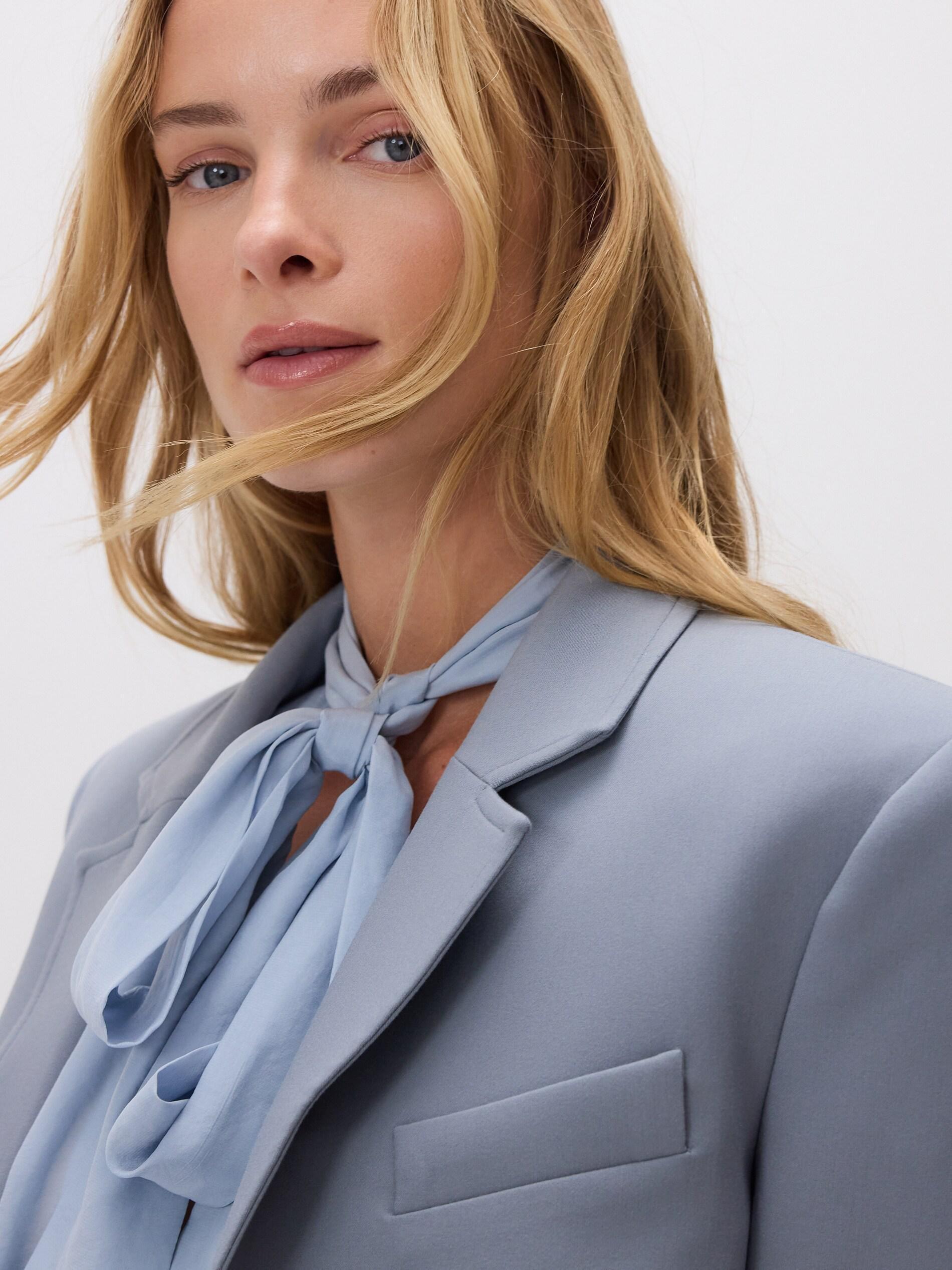 Navy Cropped Blazer, Blue, large image number 2