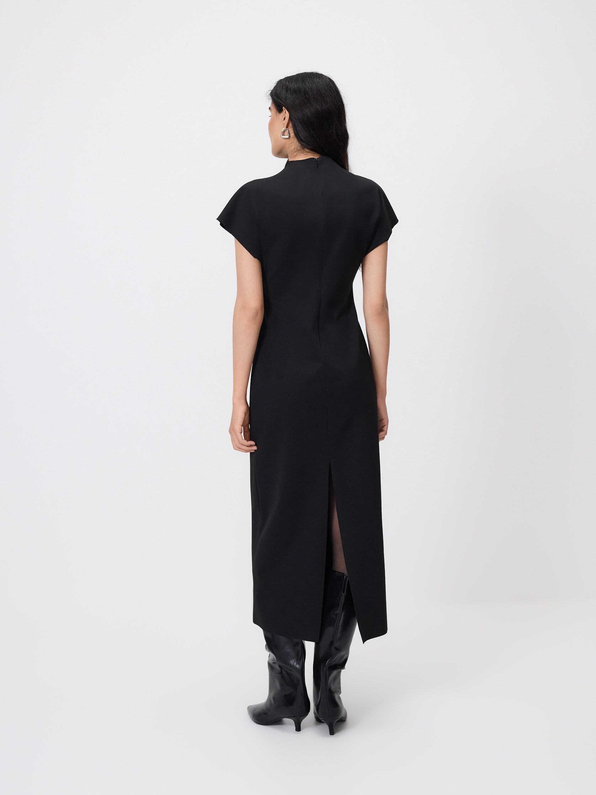 Black Viscose Rich Dress, Black, large image number 4
