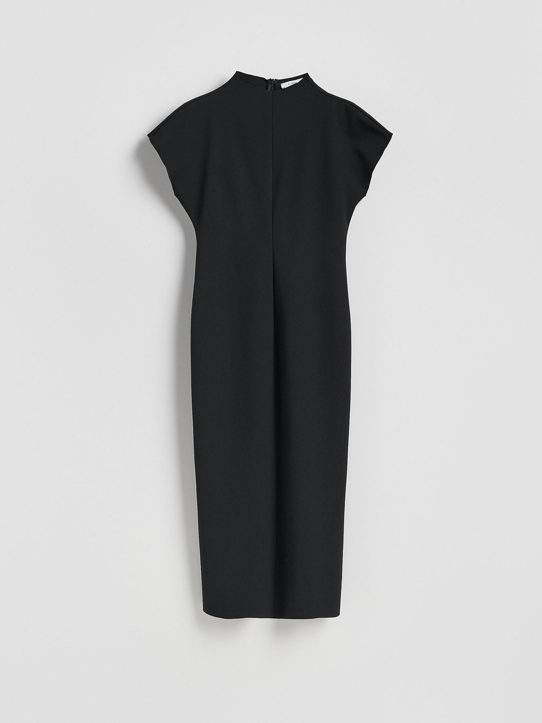 Black Viscose Rich Dress, Black, large image number 5