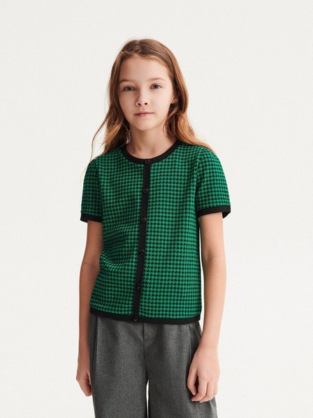 Reserved - Green Dogtooth Pattern Top