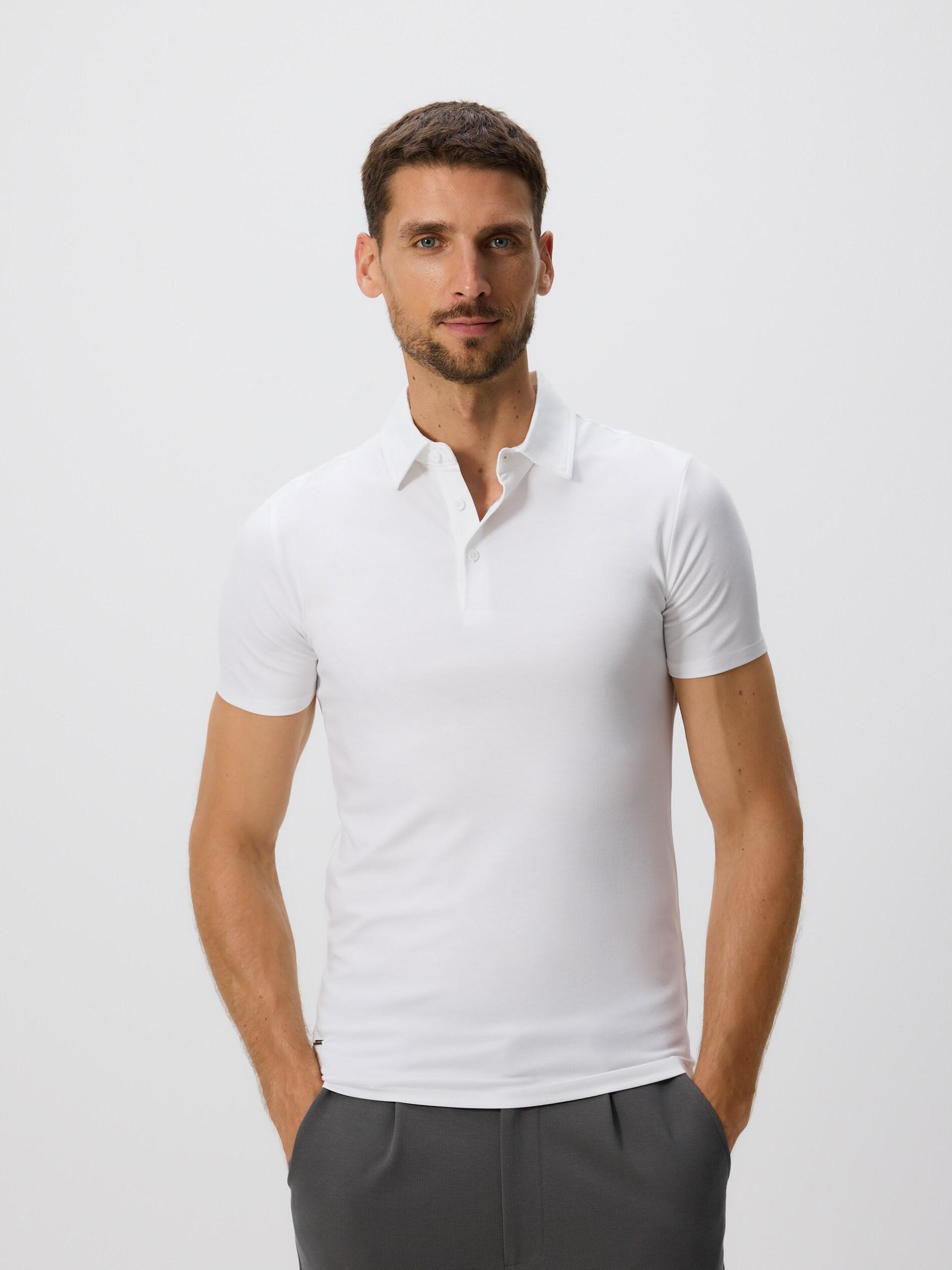 WHITE Slim fit polo shirt, White, large image number 0