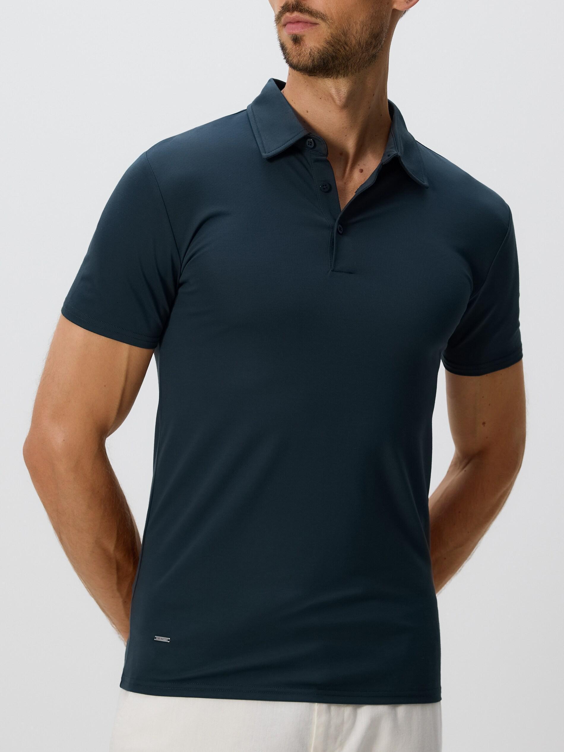 قميص بولو أخضر غامق بقصة سليم, Khaki, medium