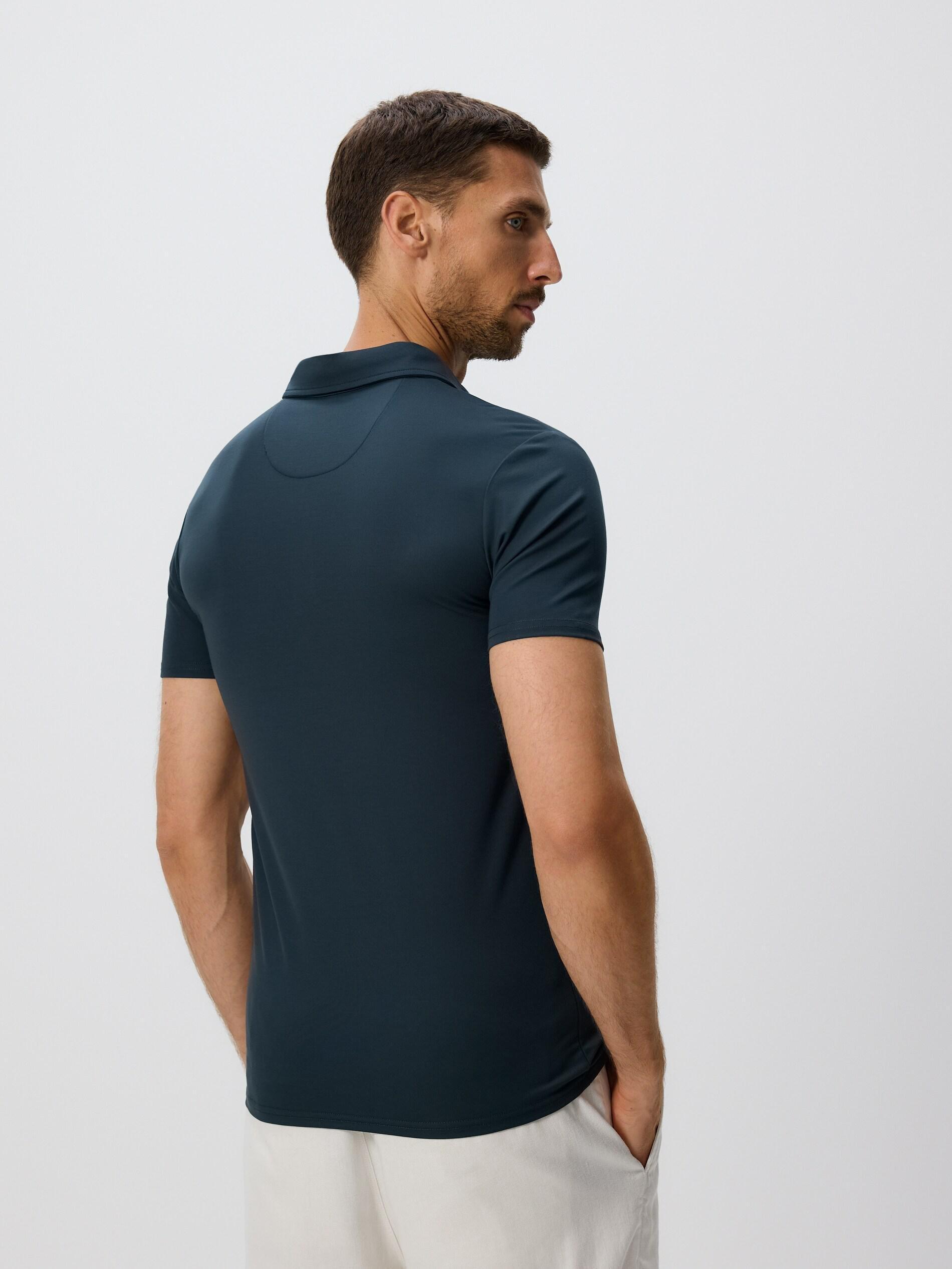 DARK GREEN Slim fit polo shirt, Khaki, large image number 2