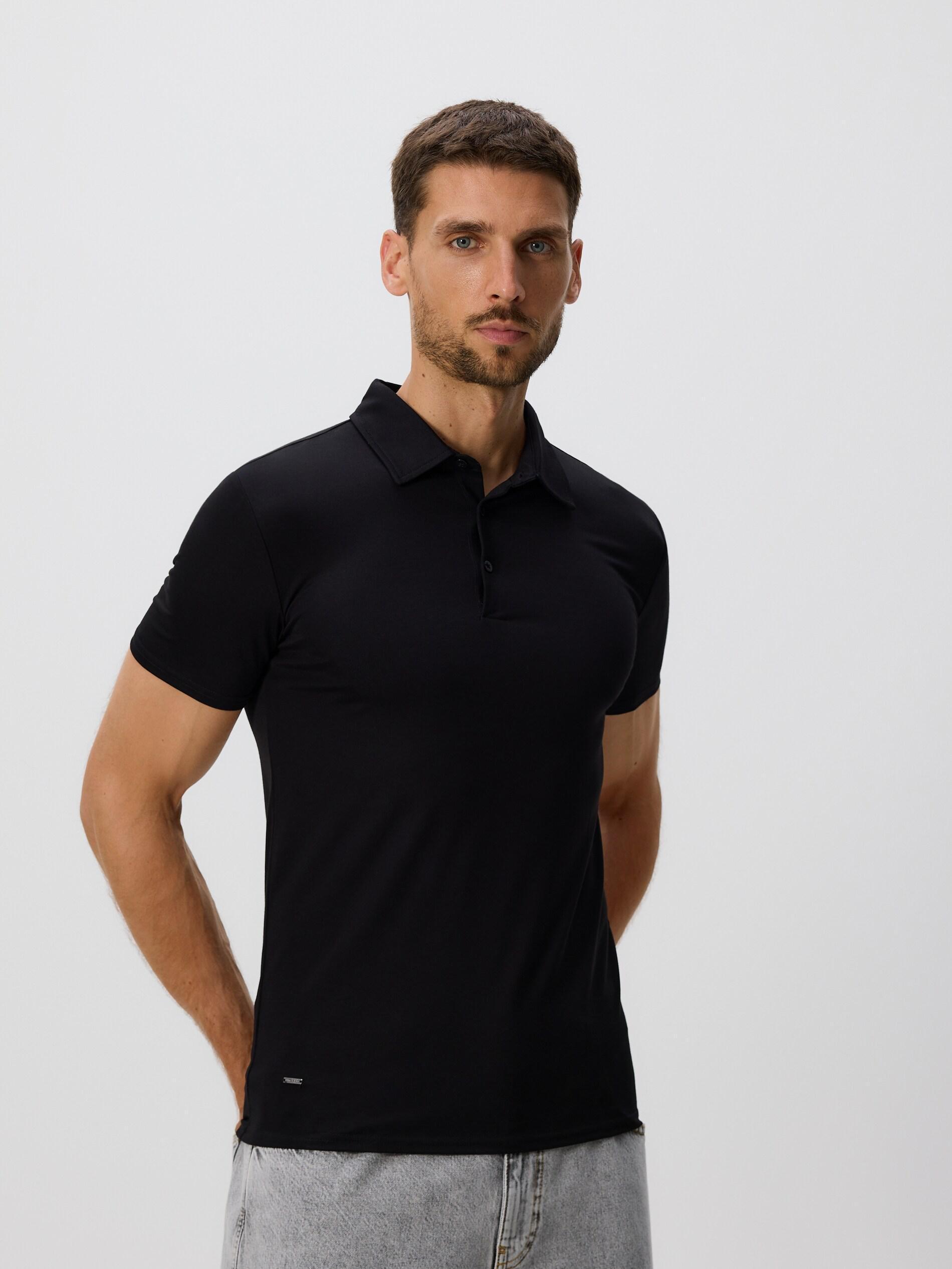BLACK Slim fit polo shirt, Black, large image number 0