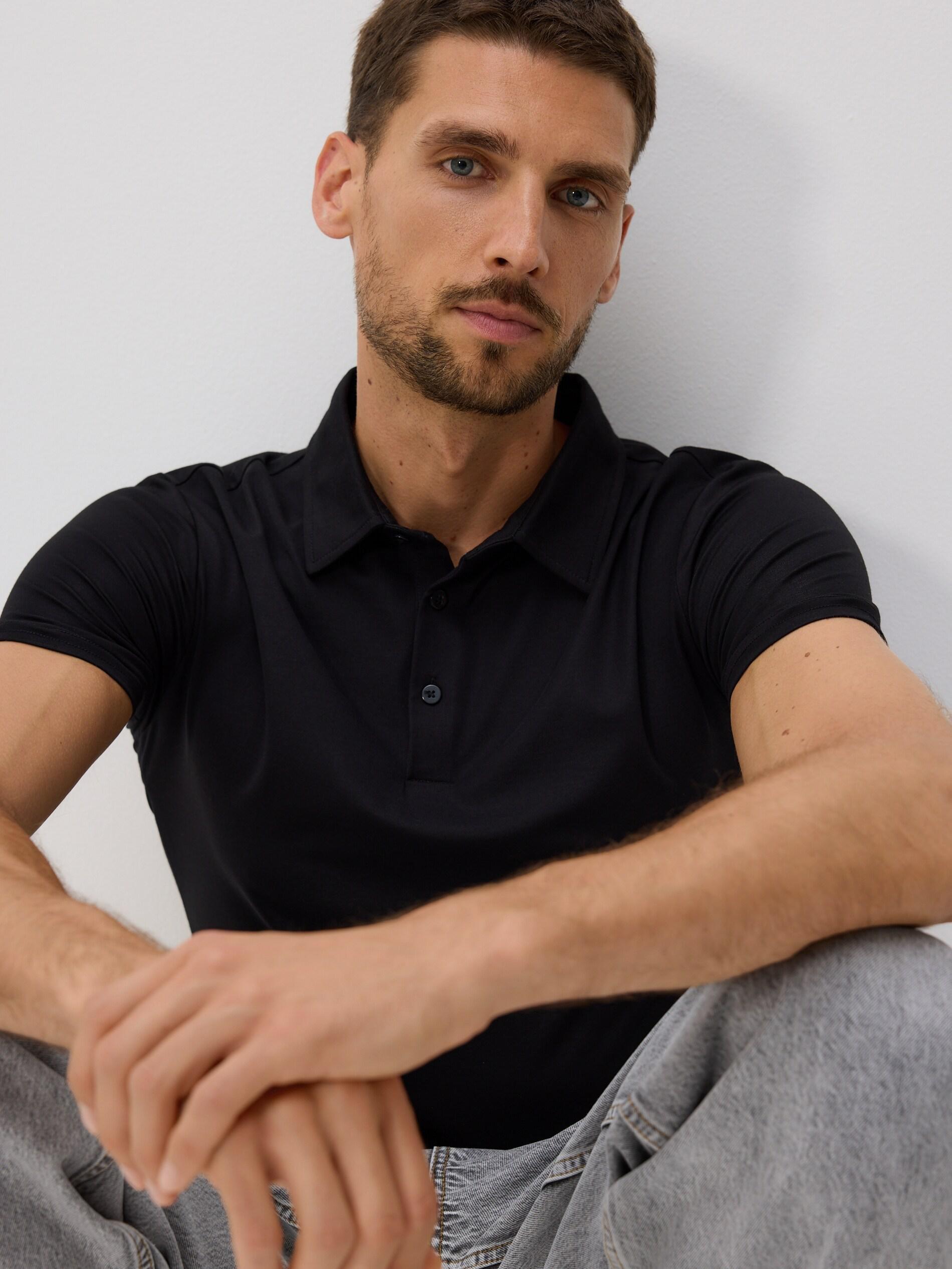 BLACK Slim fit polo shirt, Black, large image number 4