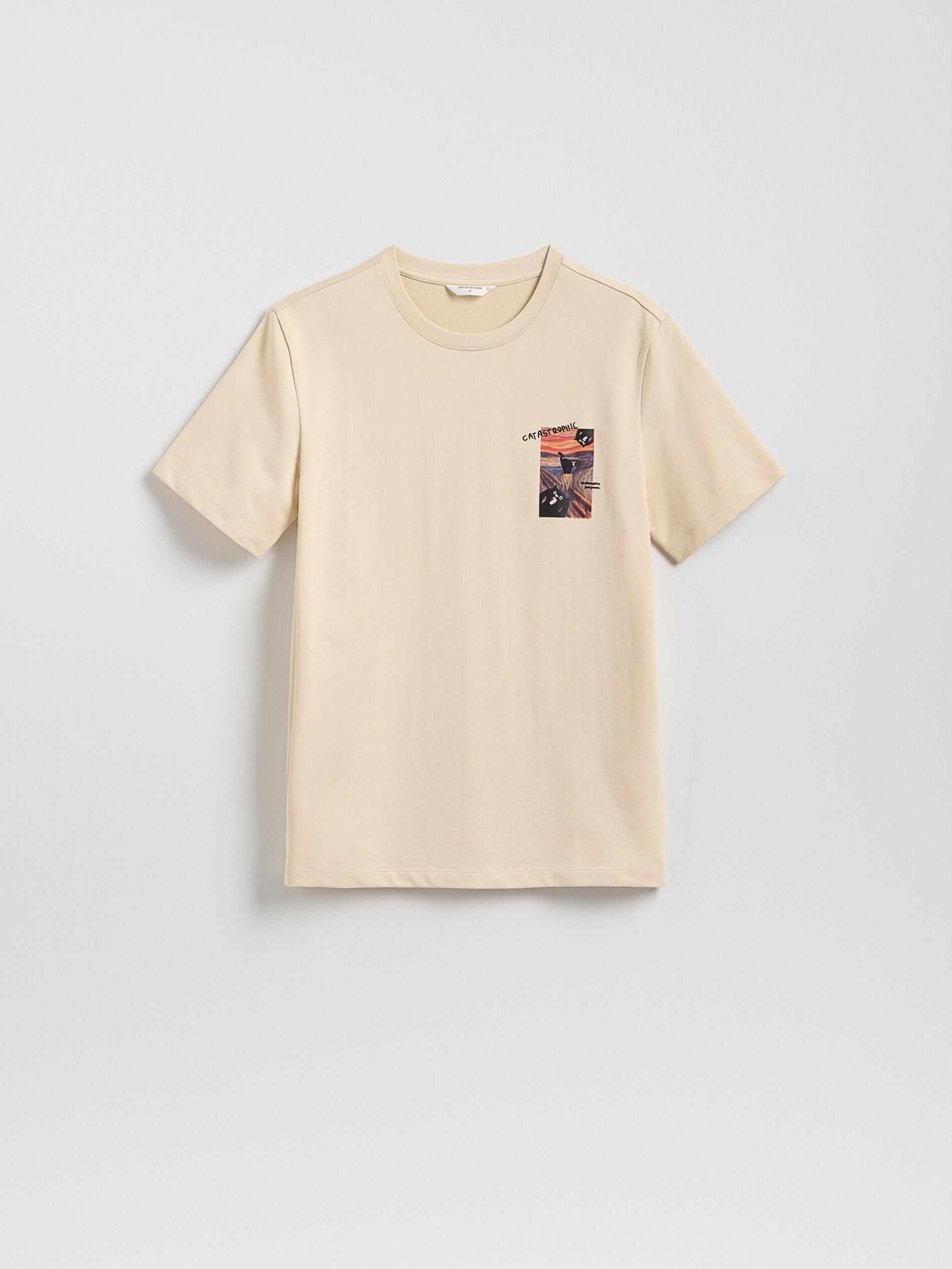 Beige Regular Fit Printed T-Shirt, Beige, large image number 2