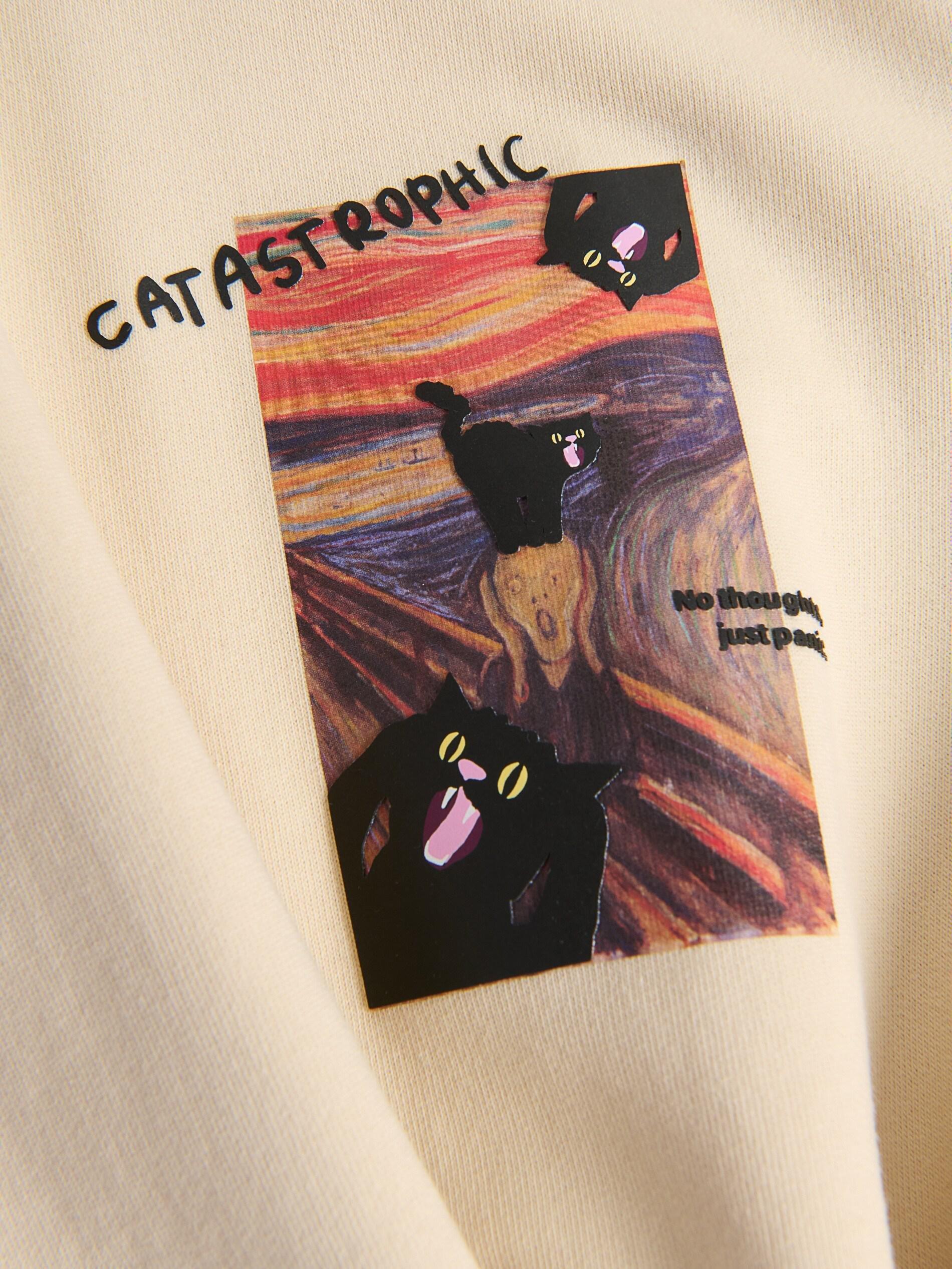 Beige Regular Fit Printed T-Shirt, Beige, large image number 3