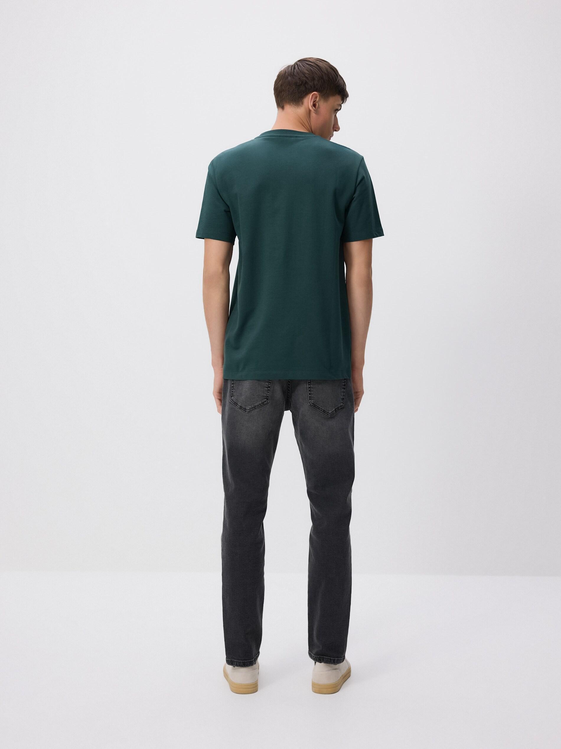 DARK GREEN Regular fit printed T-shirt, Khaki, medium