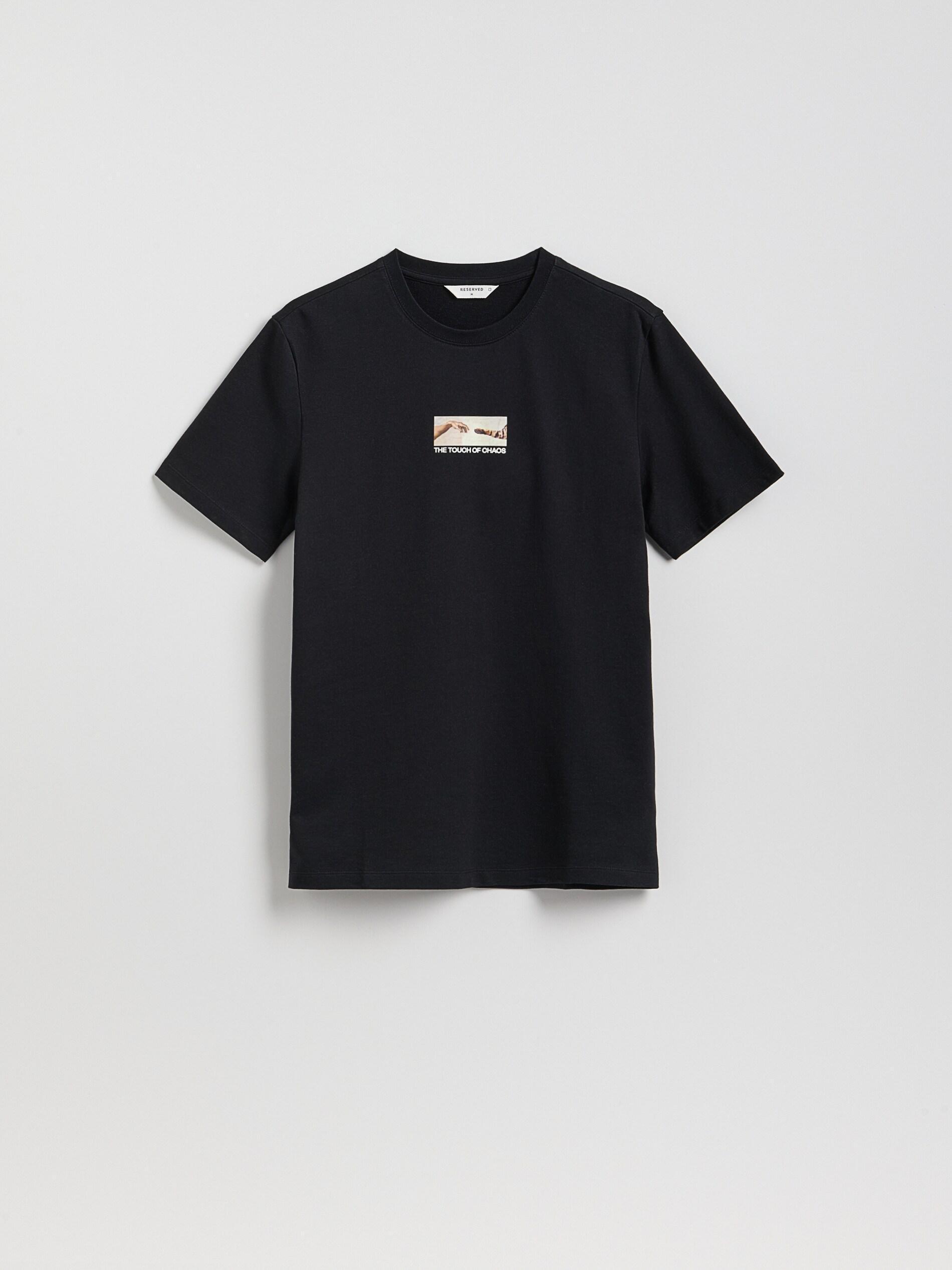 Black Regular Fit Printed T-Shirt, Black, large image number 0