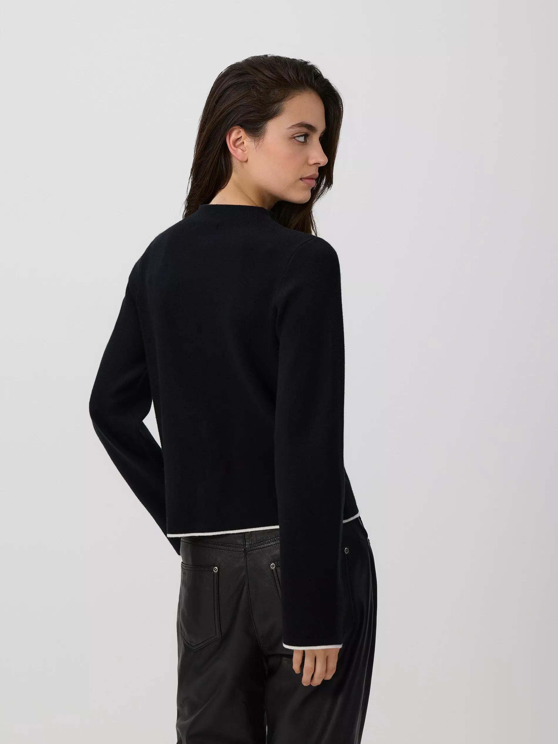 Black Jumper With Contrasting Trim, Black, large image number 3