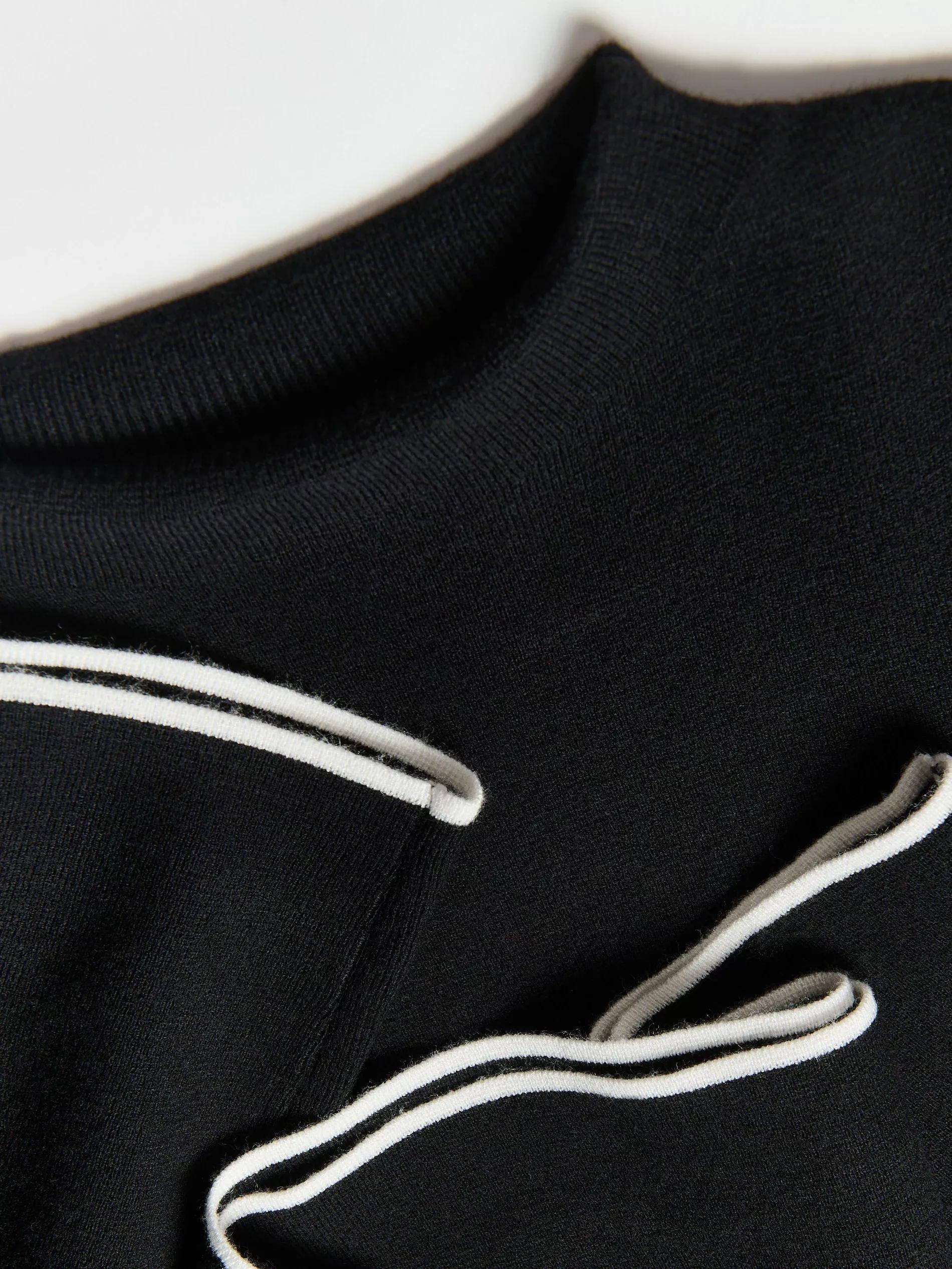 Black Jumper With Contrasting Trim, Black, large image number 5