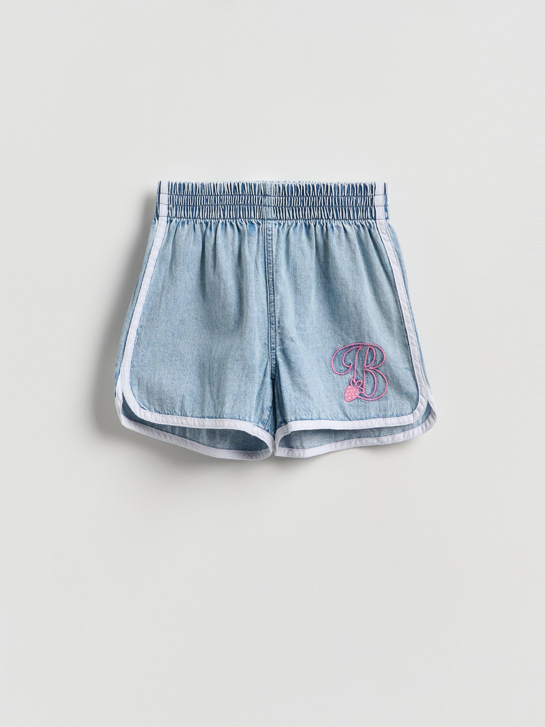 Blue Denim Shorts With Trim, Blue, large image number 2