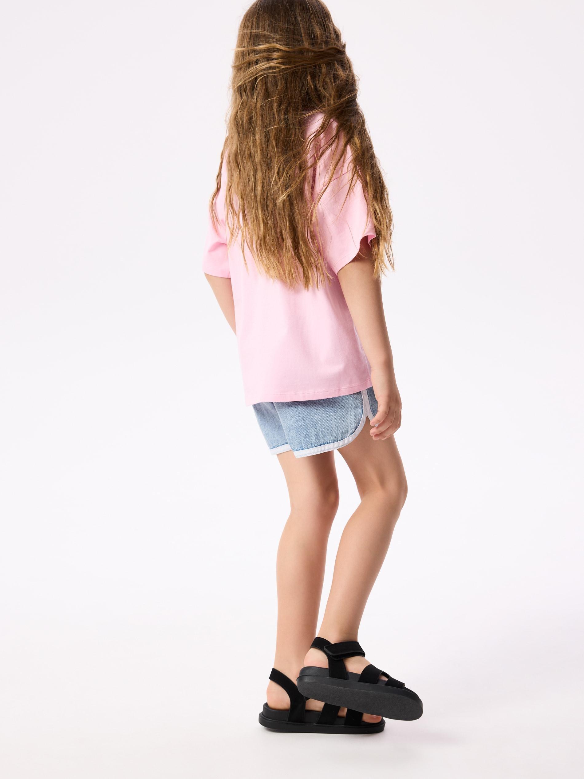 Blue Denim Shorts With Trim, Blue, large image number 3