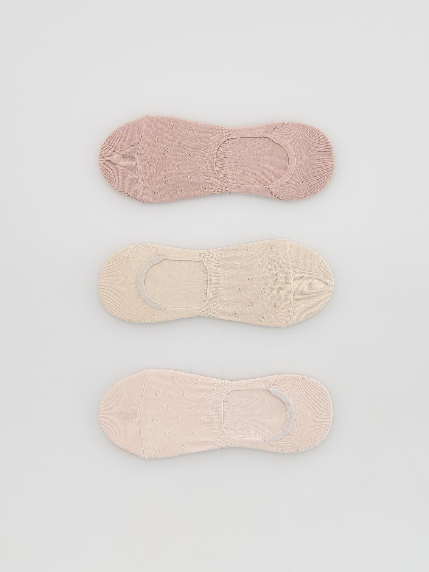 Cream Cotton Rich Socks 3 Pack, Ivory, medium
