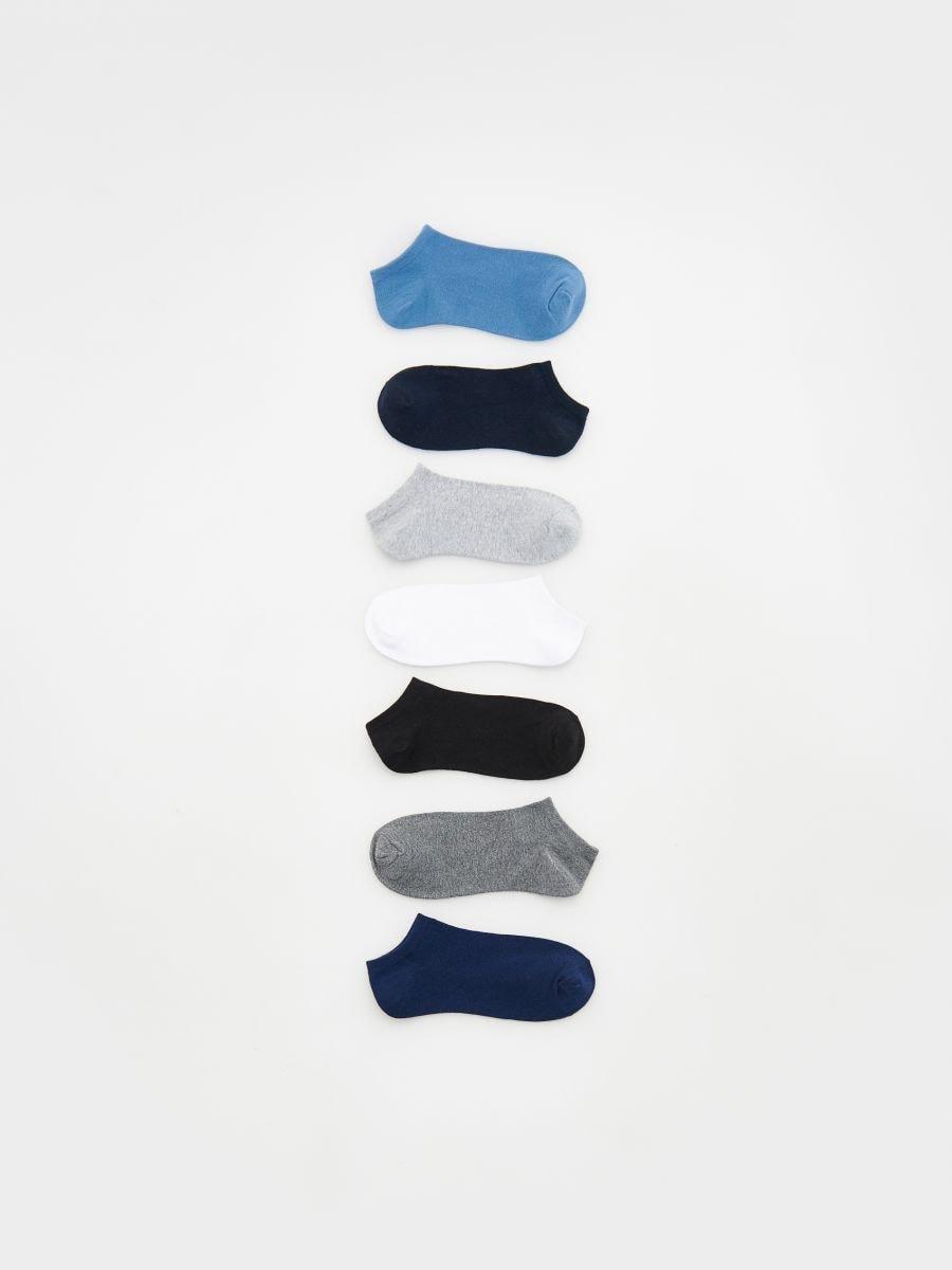 Blue Set Of 7 Pairs Of Socks, , large image number 0