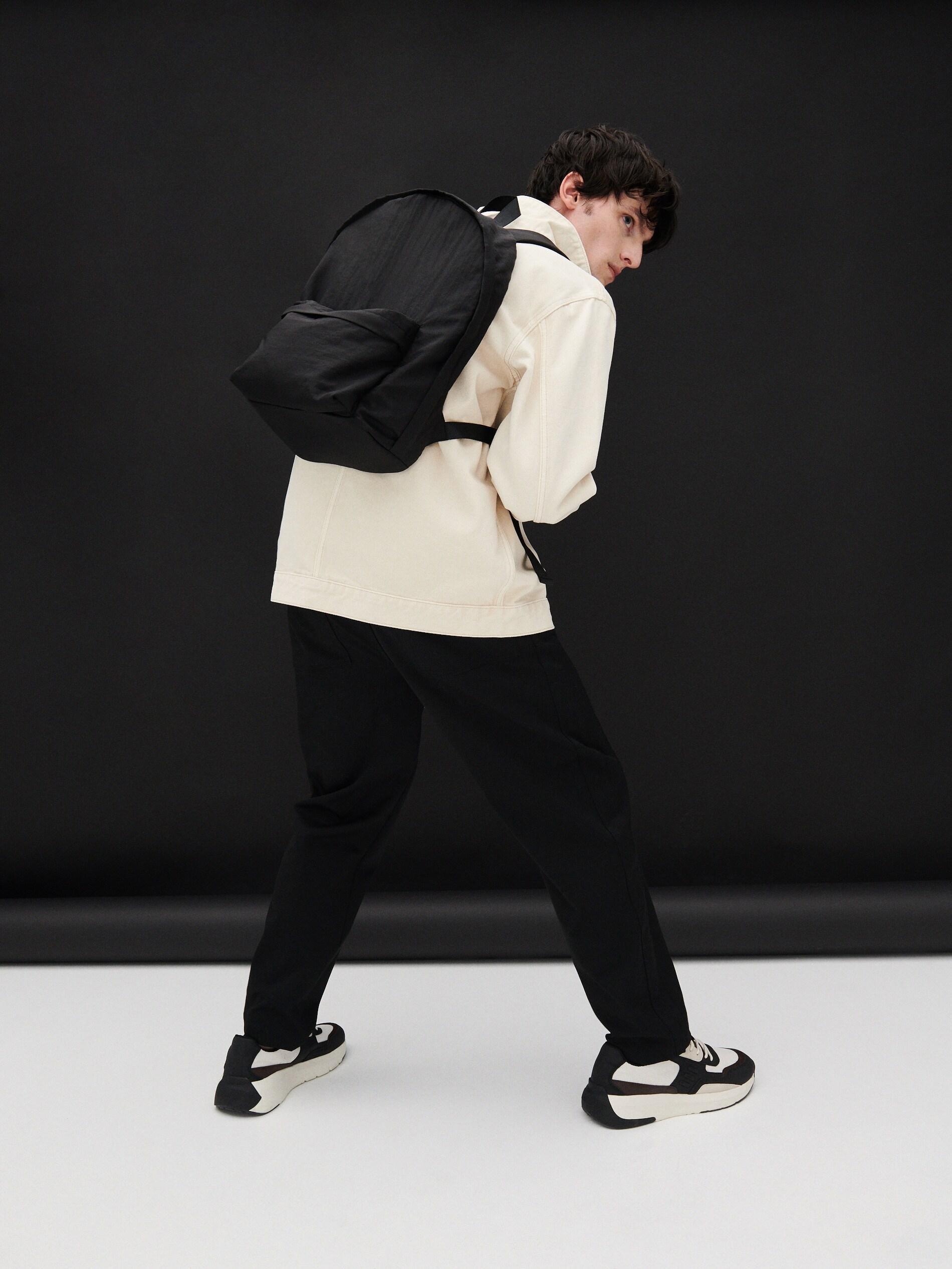 Black Backpack with pocket, , large image number 2