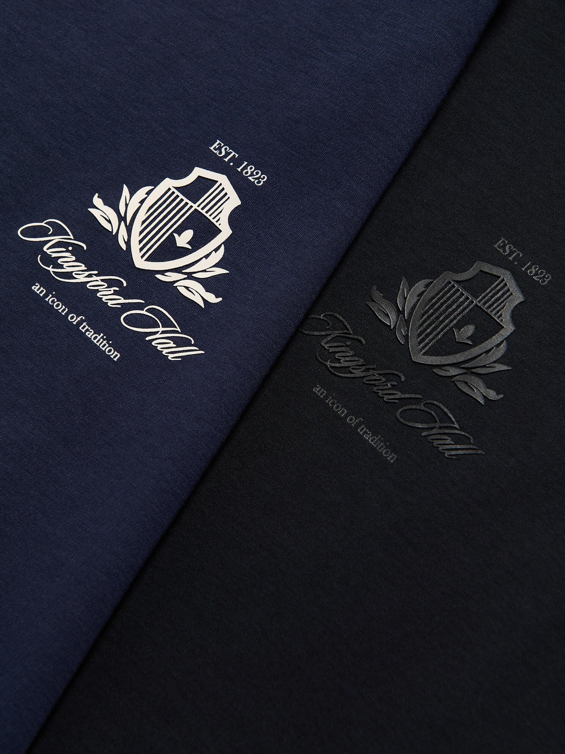 Black Slim Fit Cotton T-Shirt, Black, large image number 1