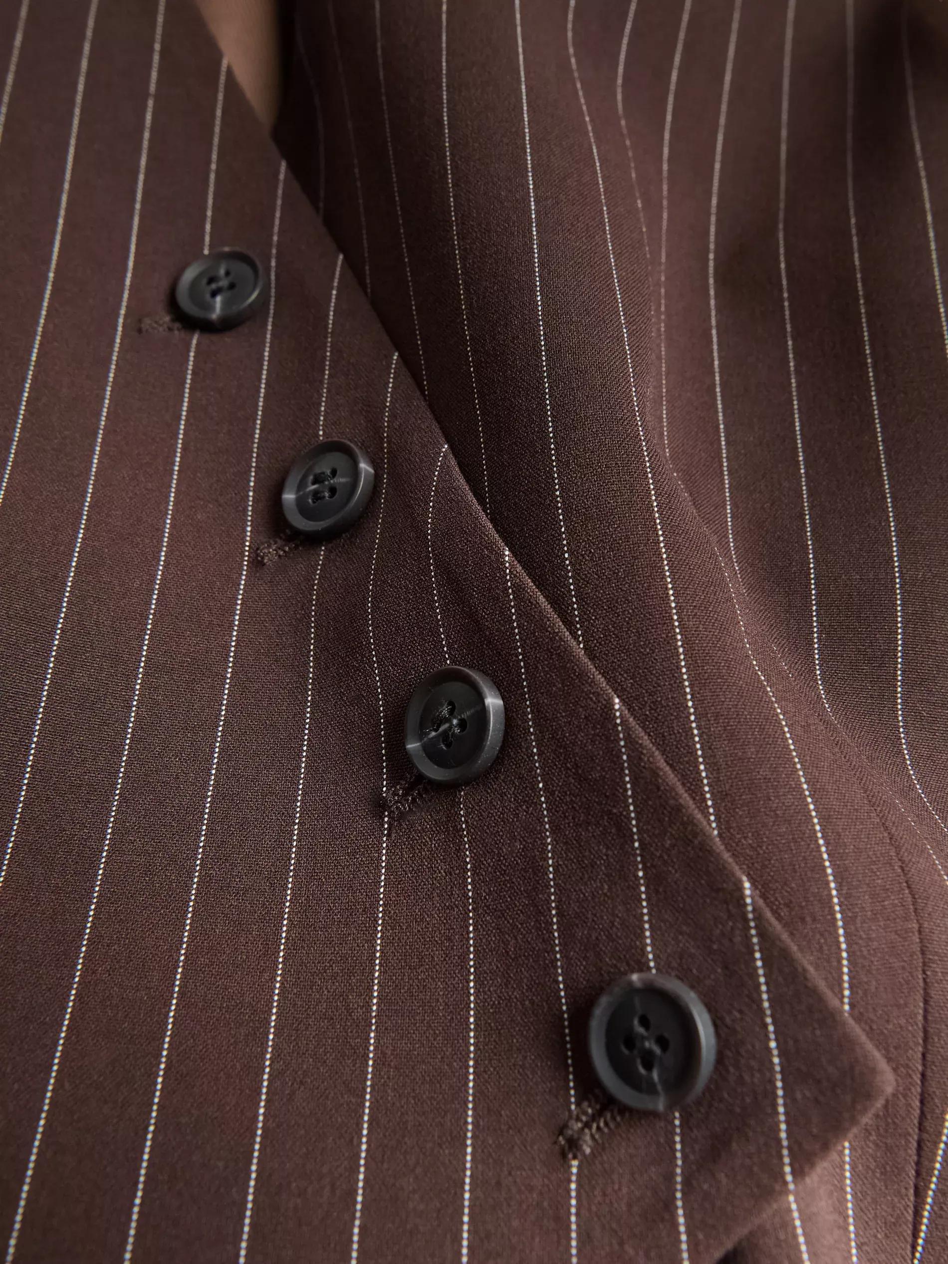 Brown Asymmetric Suit Vest, 7401_89P, large image number 5