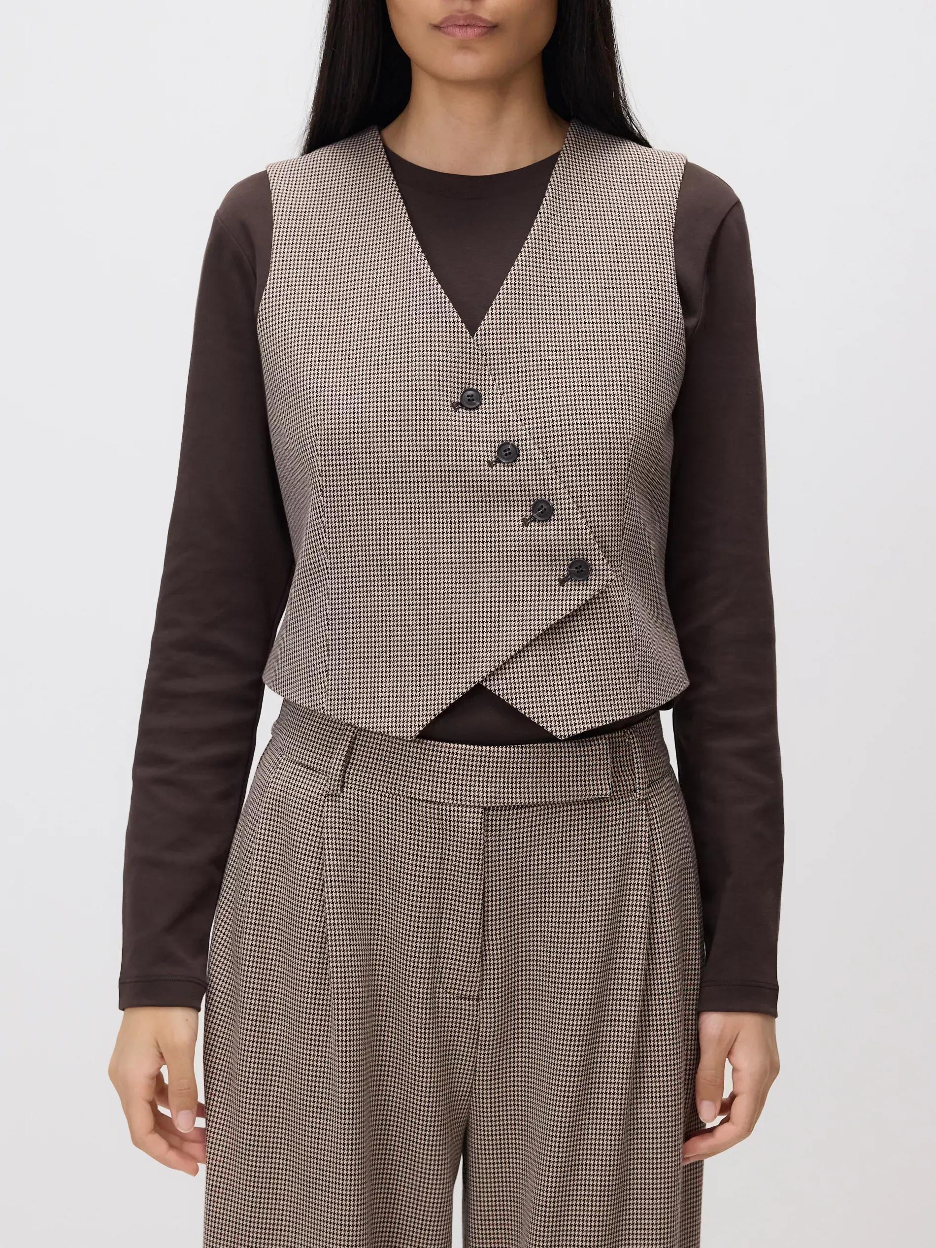 Multicolour Asymmetric Suit Vest, Multicolor, large image number 0