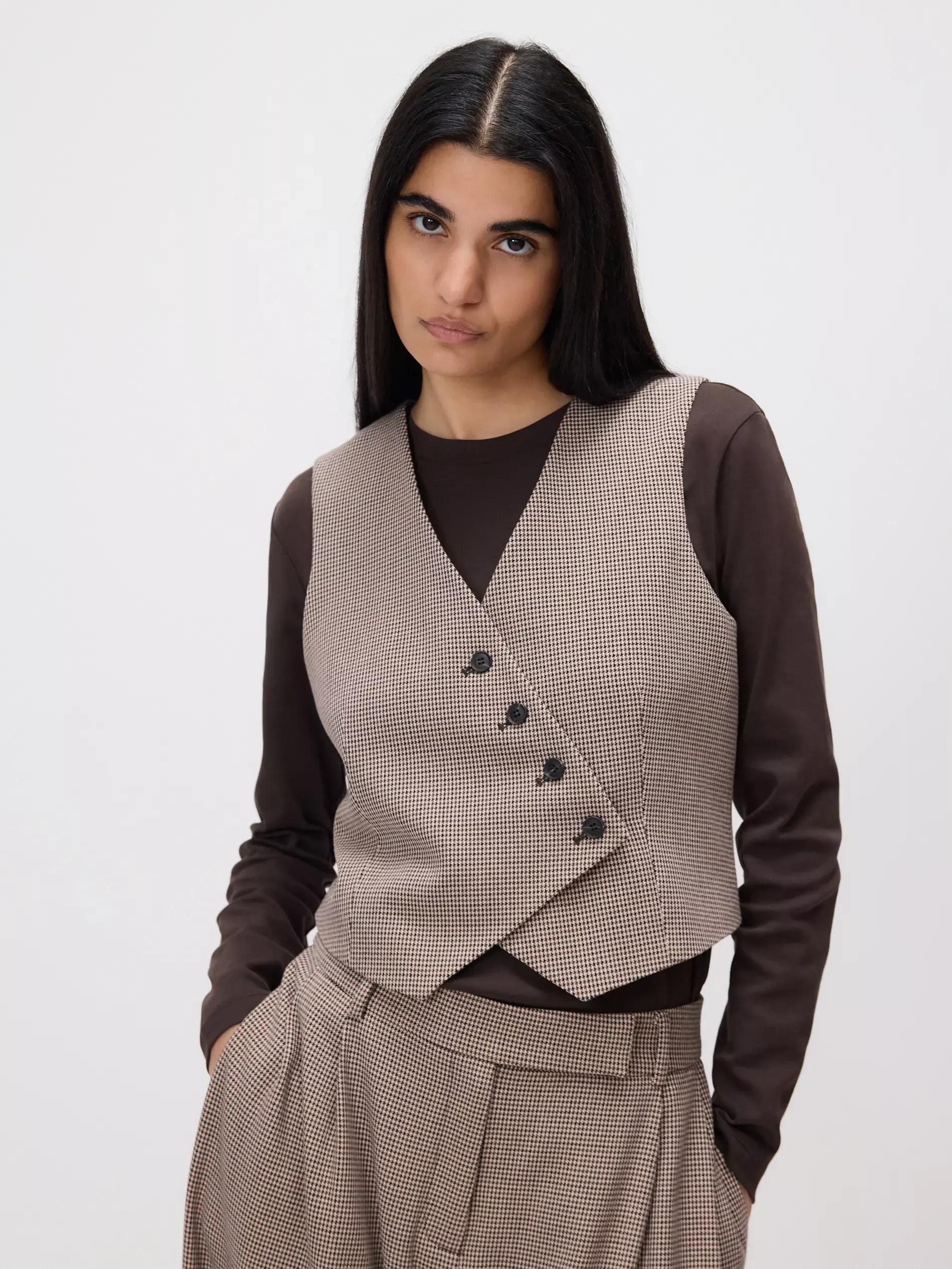 Multicolour Asymmetric Suit Vest, Multicolor, large image number 1