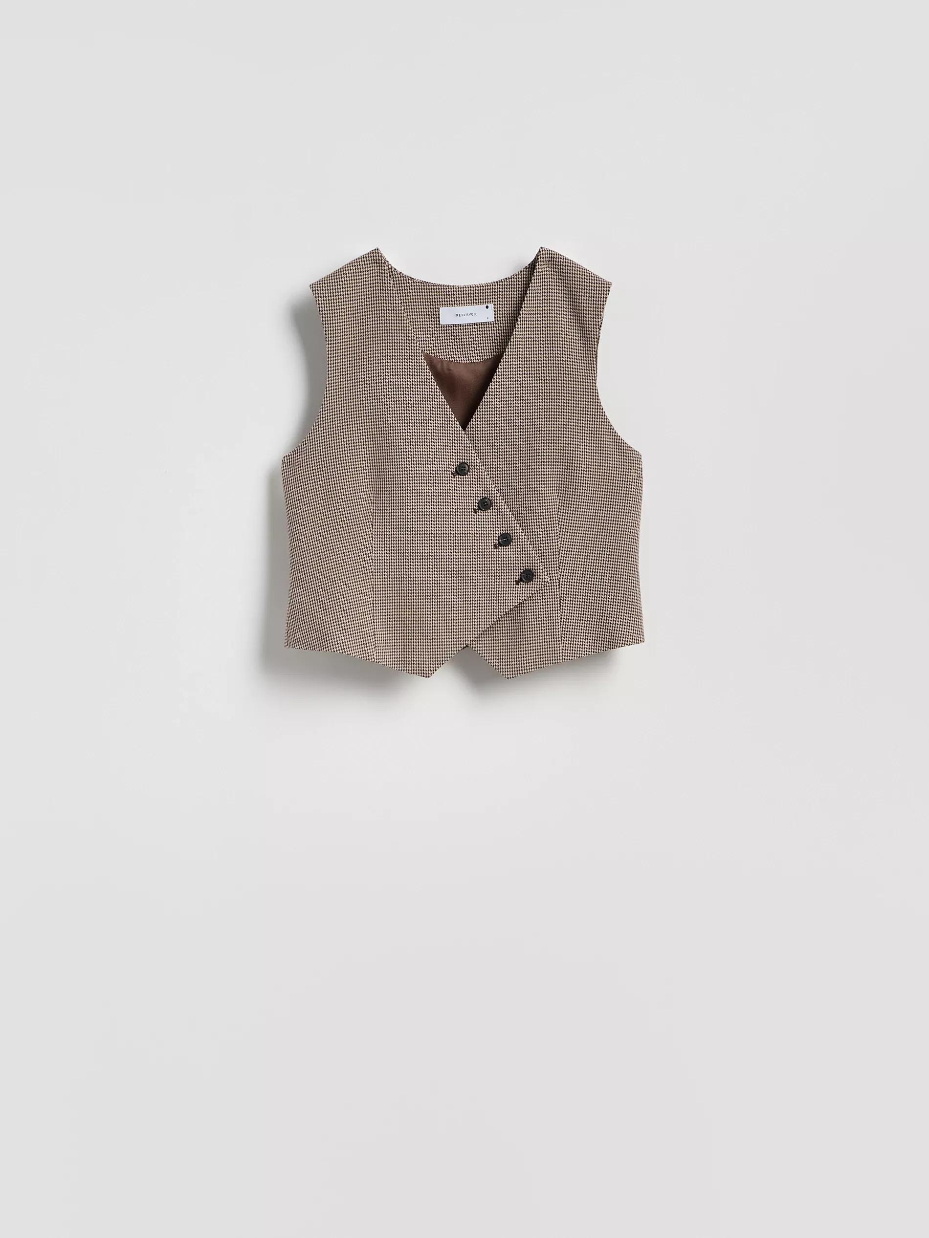 Multicolour Asymmetric Suit Vest, Multicolor, large image number 4