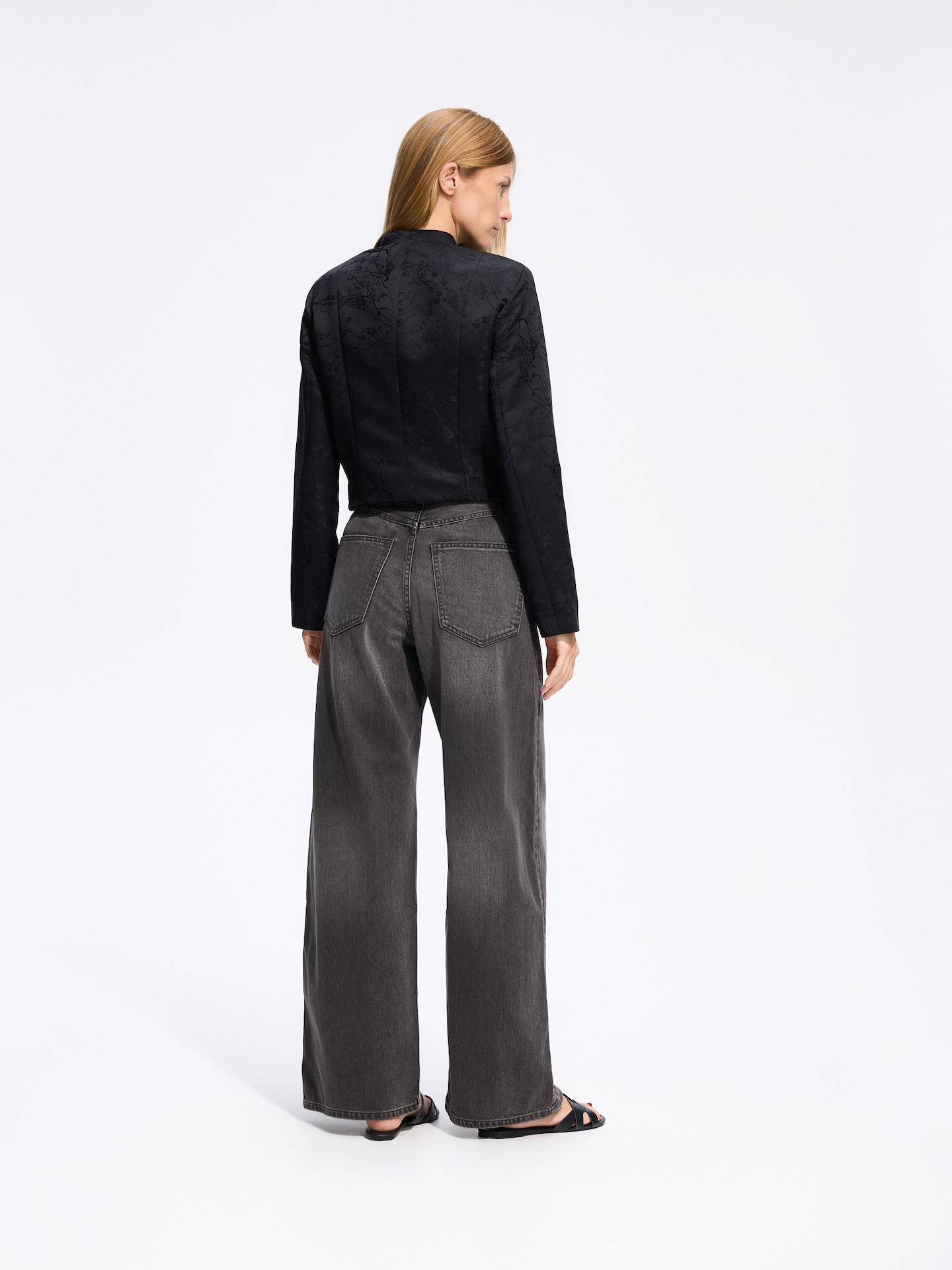 Grey High Waist Wide Leg Jeans, Grey, medium