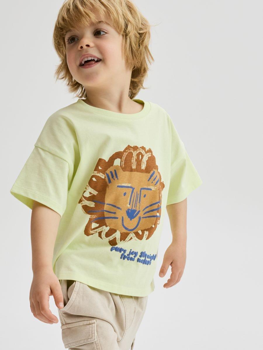 Green Cotton T-Shirt With Print, , large image number 0
