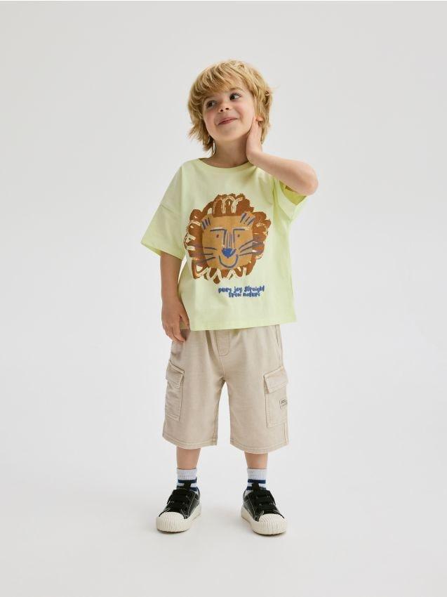 Green Cotton T-Shirt With Print, , large image number 1