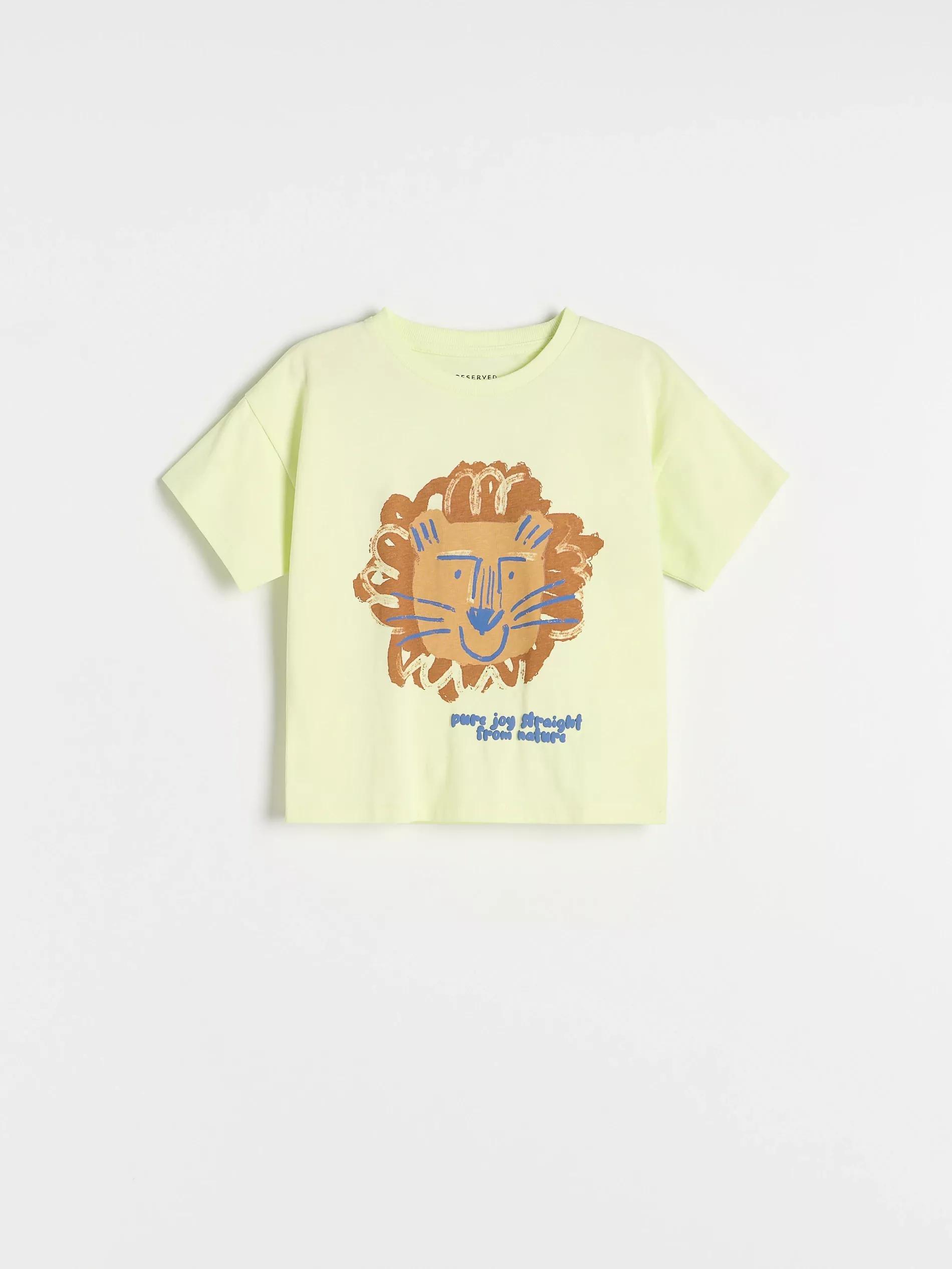 Green Cotton T-Shirt With Print, , large image number 1