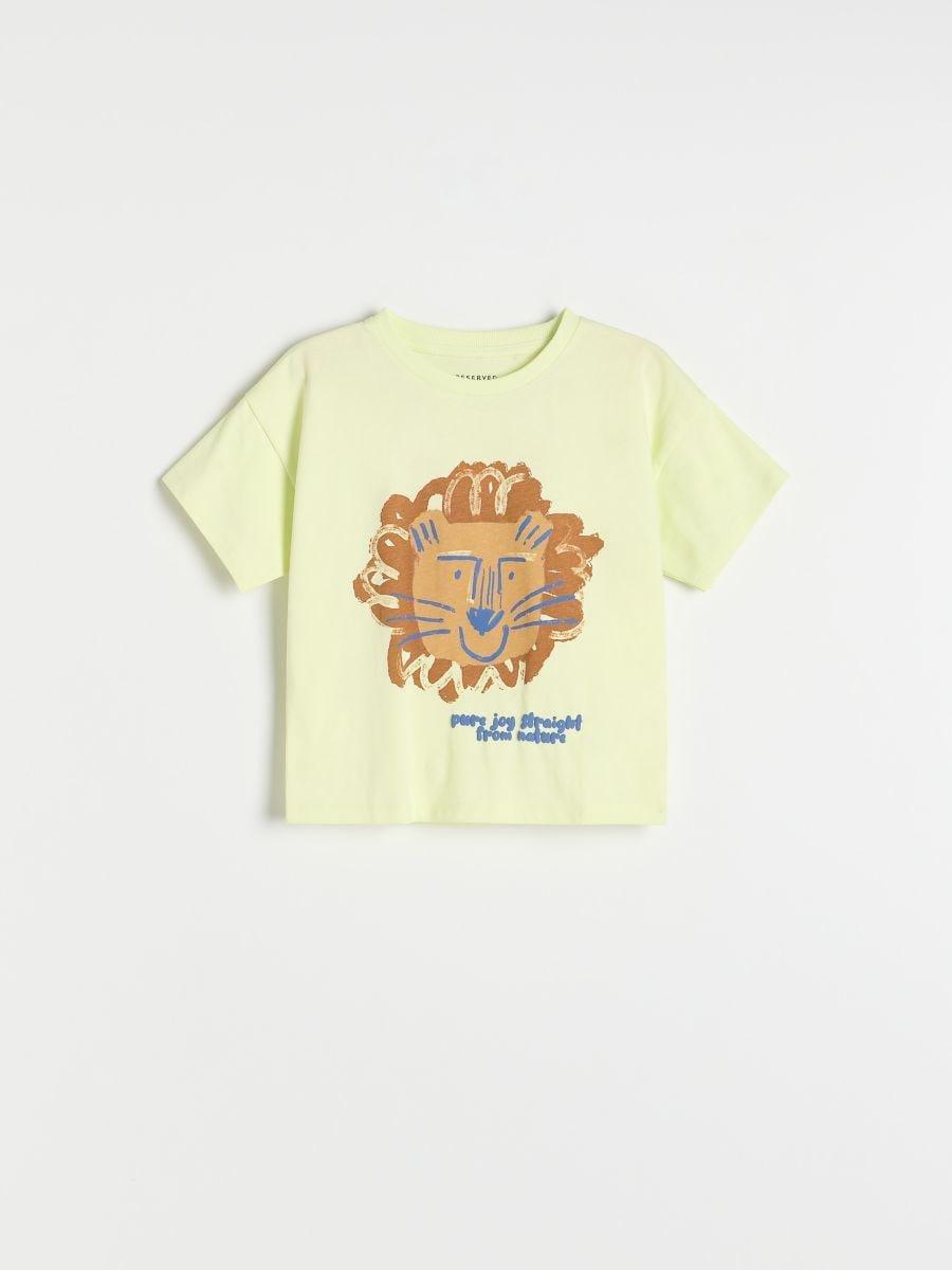 Green Cotton T-Shirt With Print, , large image number 2