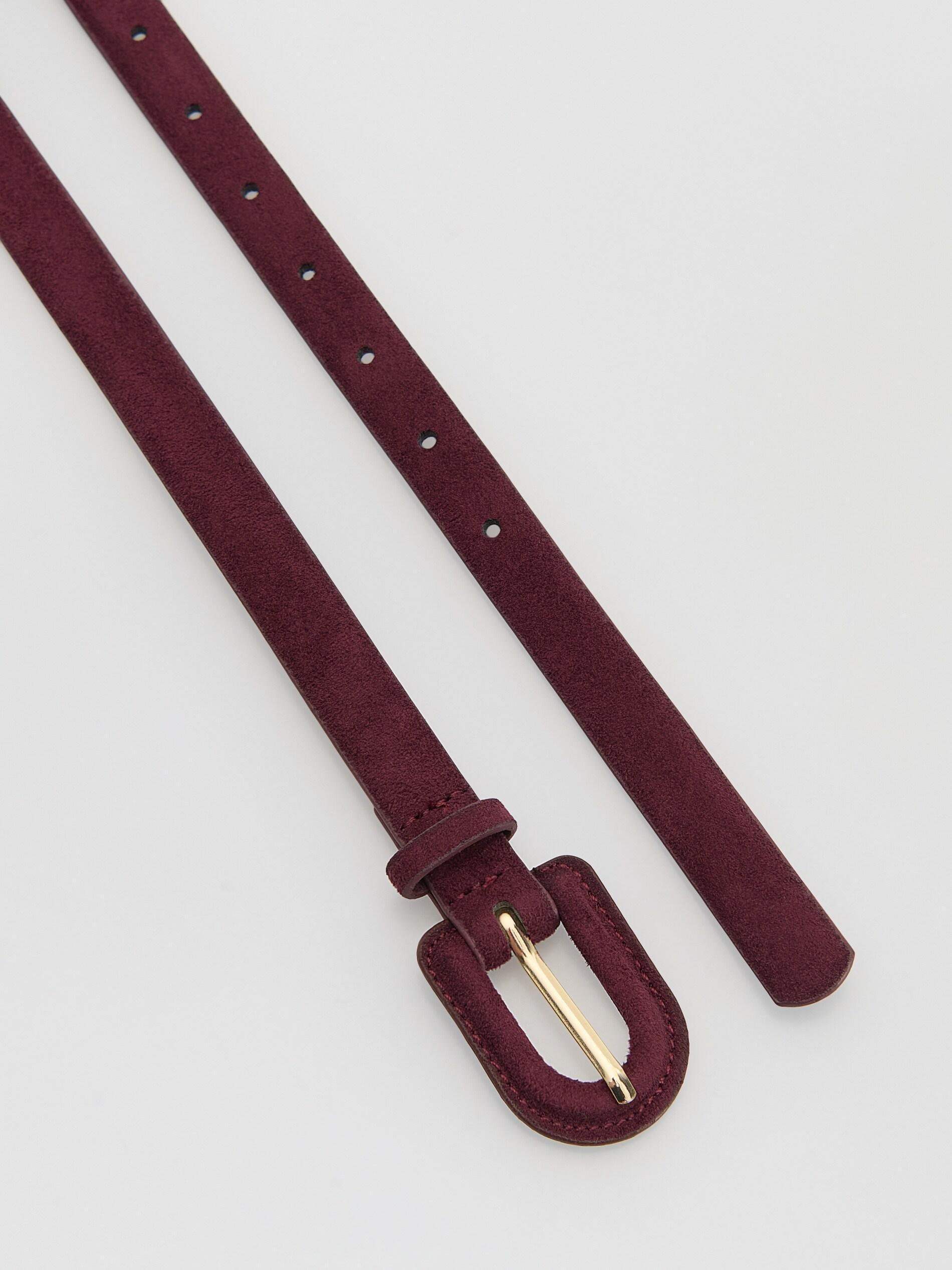 MAROON Slim waist belt, Burgundy, large image number 1